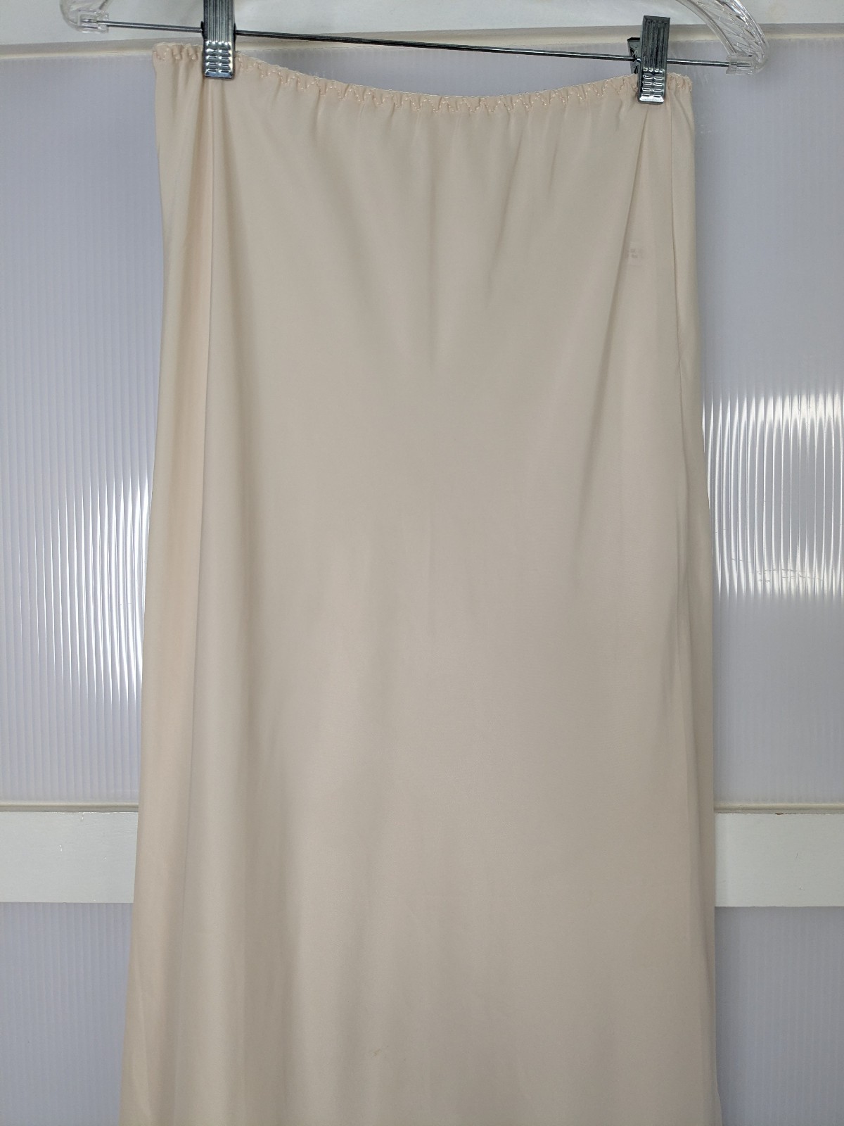 Vintage Farr West Skirt Maxi Half Slip Back Slit Lace Hem Cream White Size XS