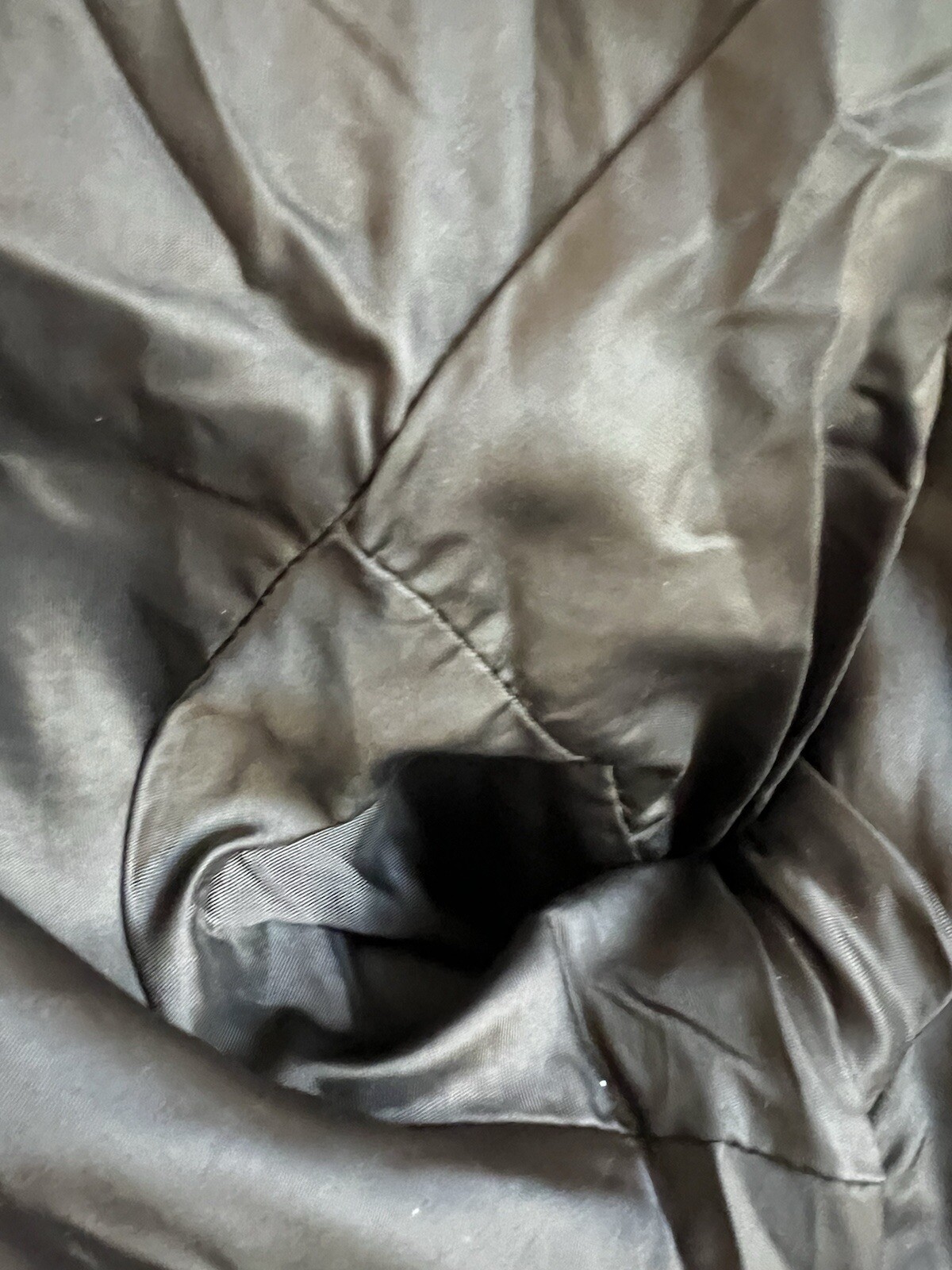 Women’s VTG Coat Black Leather Hood Belt Insulated Liner L Otello Pelle