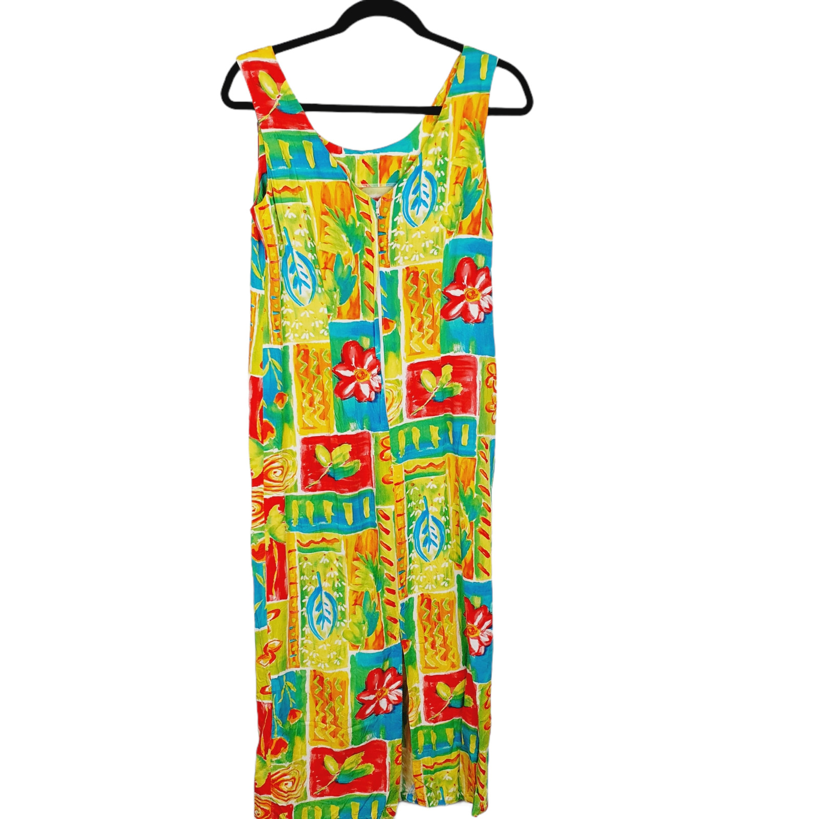 XID Xtreme Island Designs Hawaii sundress bold floral VTG Vintage 6118 XS