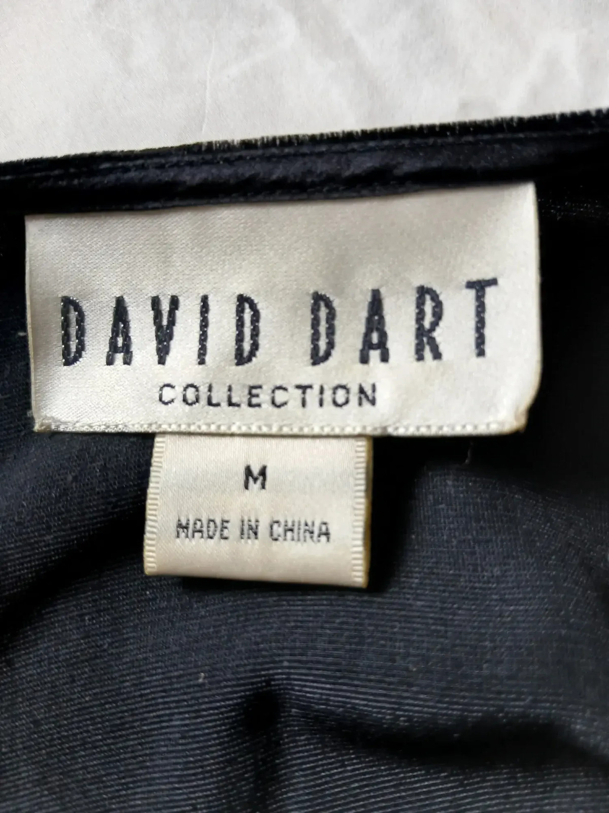 David Dart Collection Womens M Black Velvet Satin Hem Embroidered Button Jacket