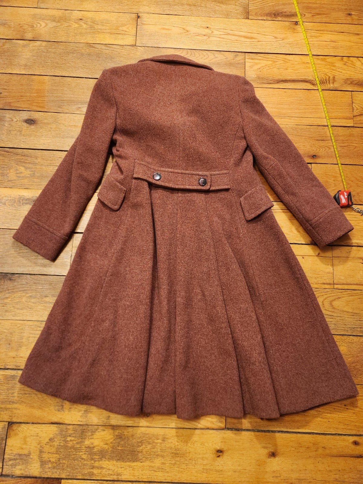 Vintage ILGWU Bromleigh cranberry wool coat Unique Buttons
