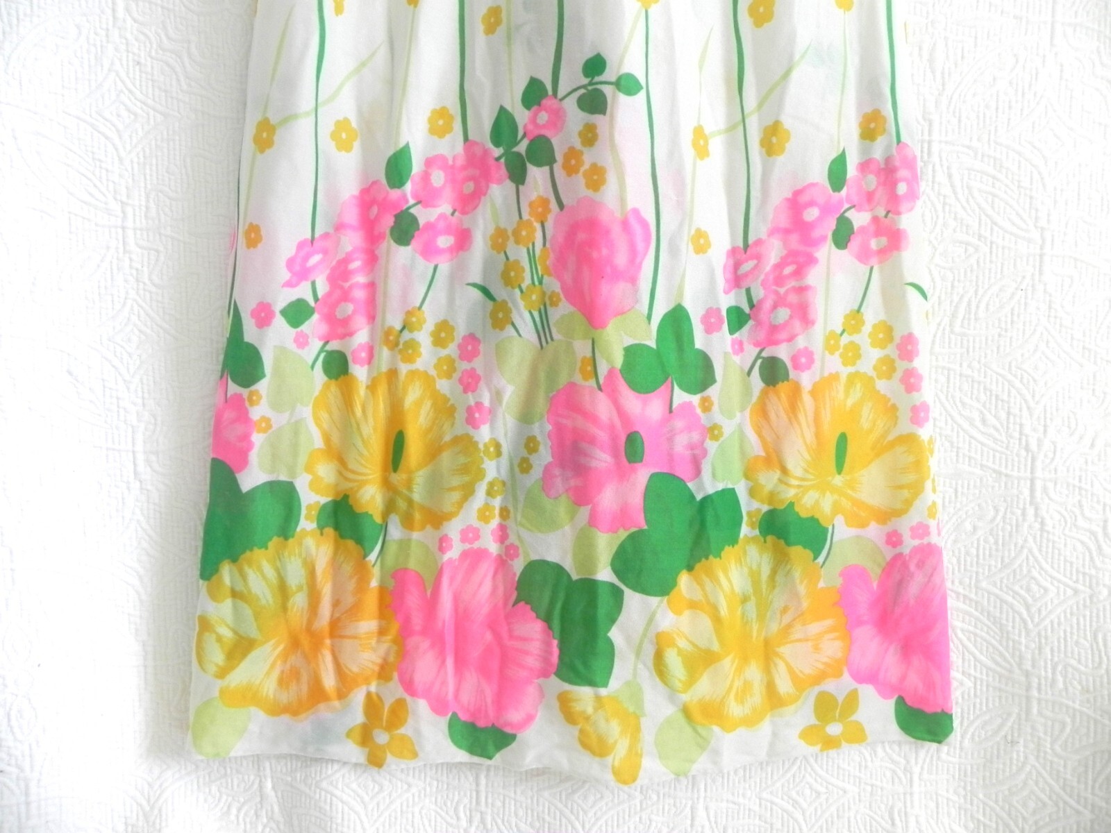 Vtg Lorraine Nightgown Maxi Sleeveless Floral Nylon Deep V-Neck Size M