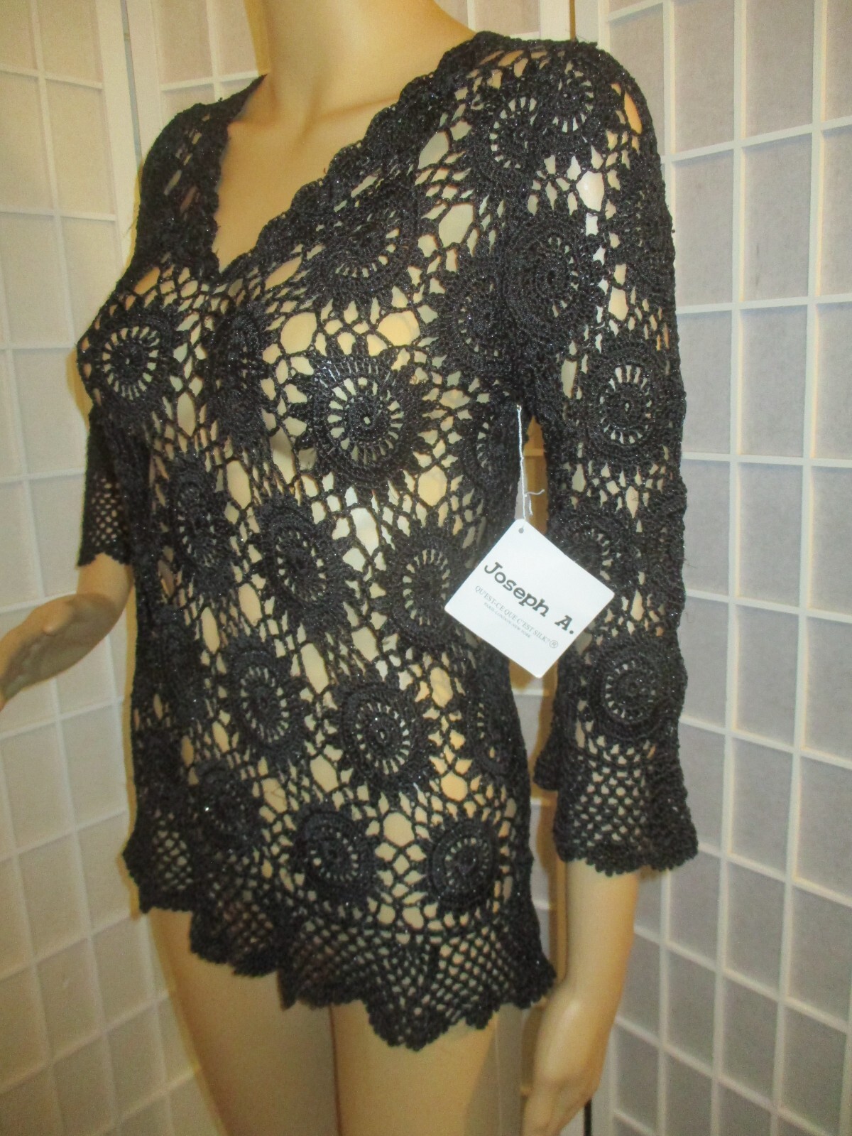 Joseph A vintage old stock crochet tunic sweater top