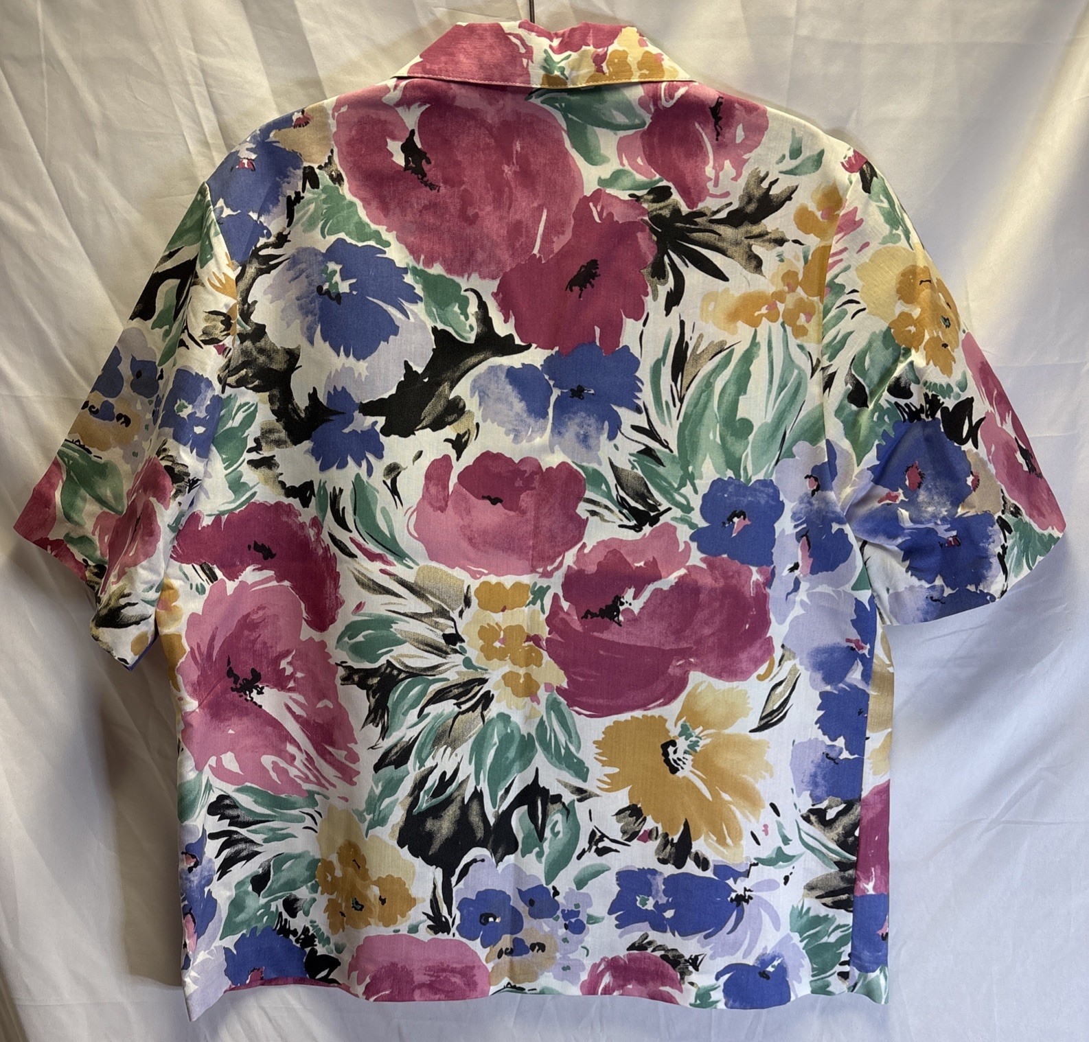 Vintage Russ Women’s Floral Top Shirt Union Made In USA 1980s 80s Blouse Read