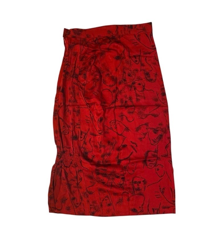 RARE Vintage Nicole Miller Limited Edition Skirt Faces Print