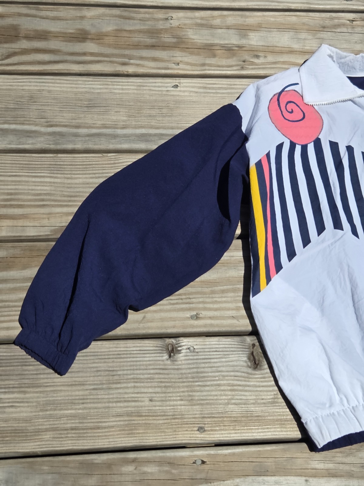 Vintage 90s Teddi Sport Geometric Windbreaker Jacket Memphis Neon Abstract Sz M