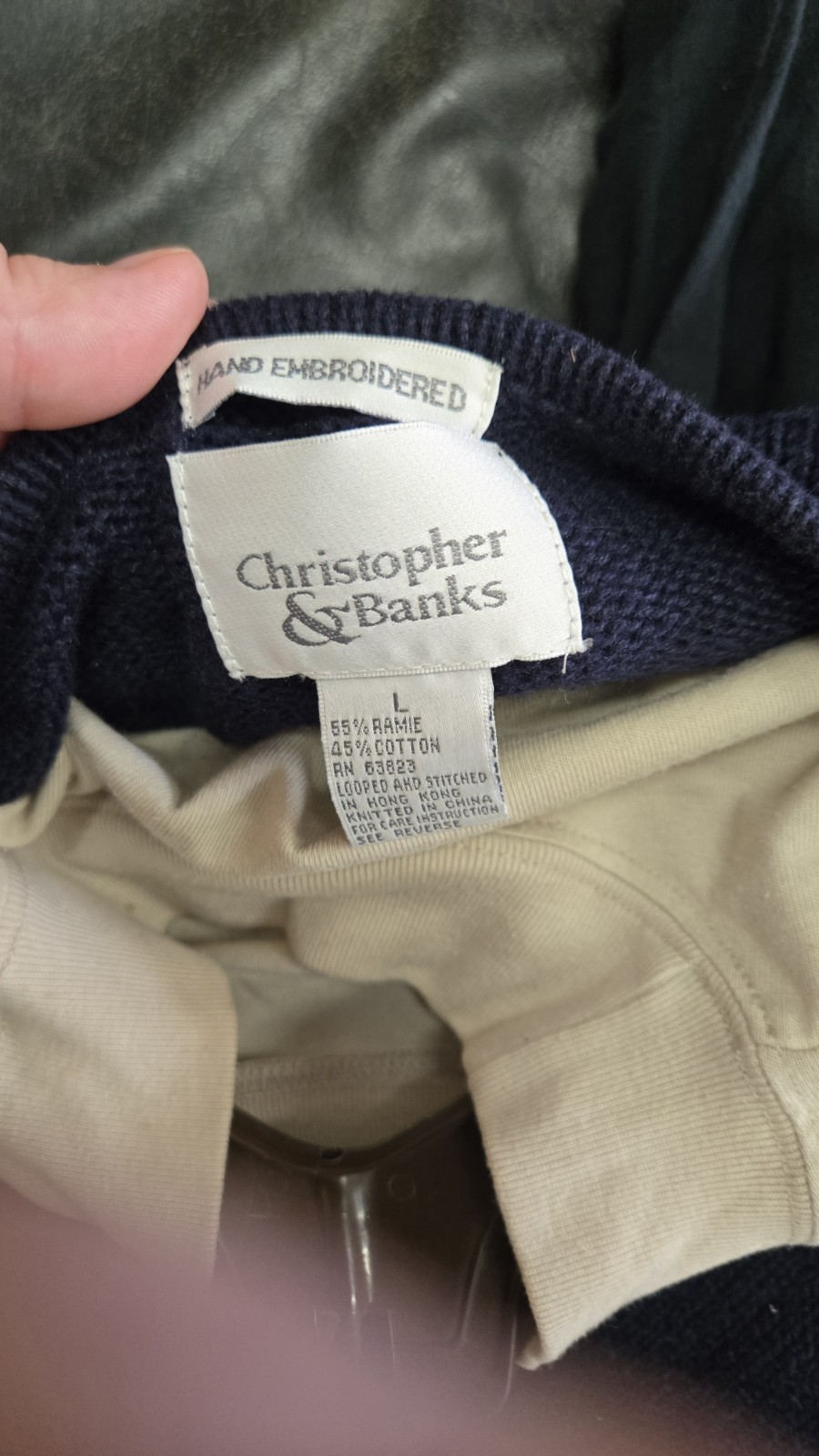 Vintage Women’s L Christopher & Banks Hand Embroidered Sweatet And Skirt Set