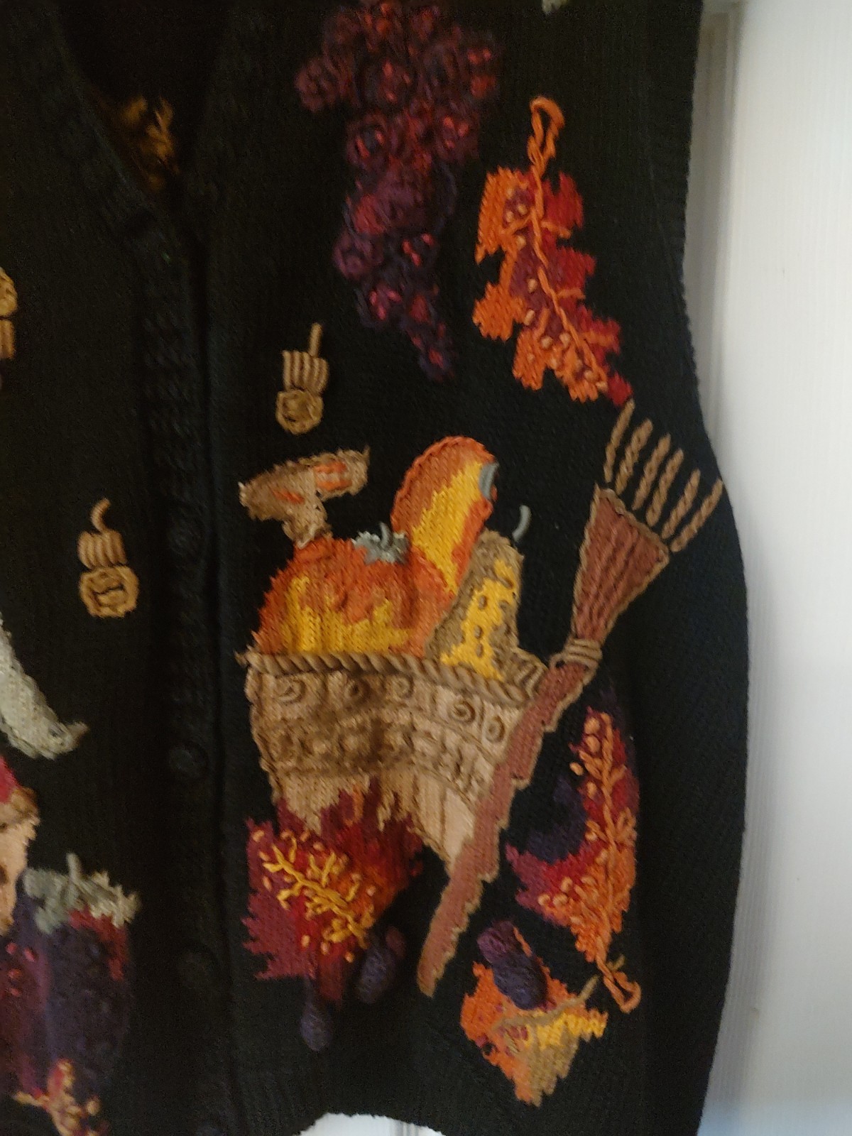 Vintage 90s Lauren Hansen Collection Autumn Harvest Fall Halloween Vest Large