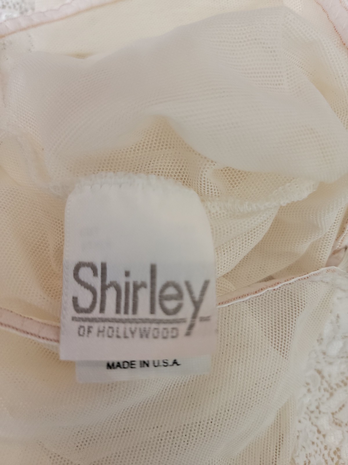Vintage Shirley of Hollywood sheer Lace trim teddy S M Long Sleeves Bodysuit