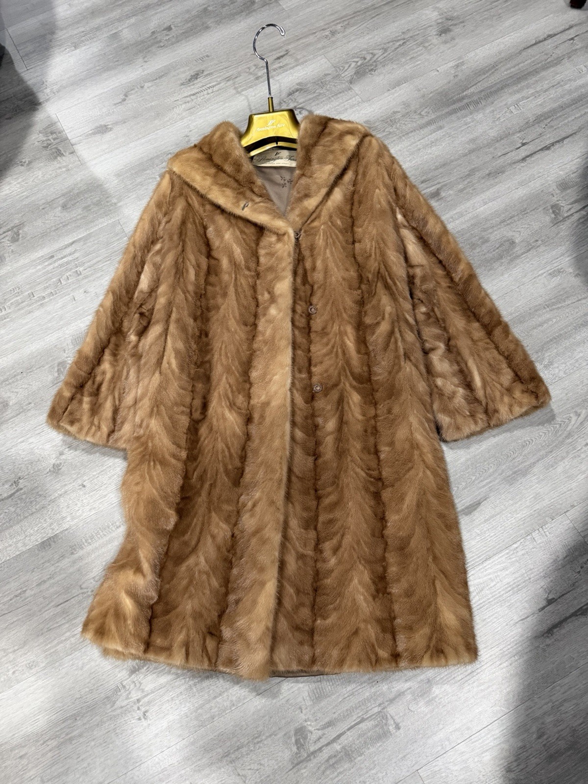 Vintage Flemington Furs Full Length Mink Fur Coat Honey Blonde Honey Amber
