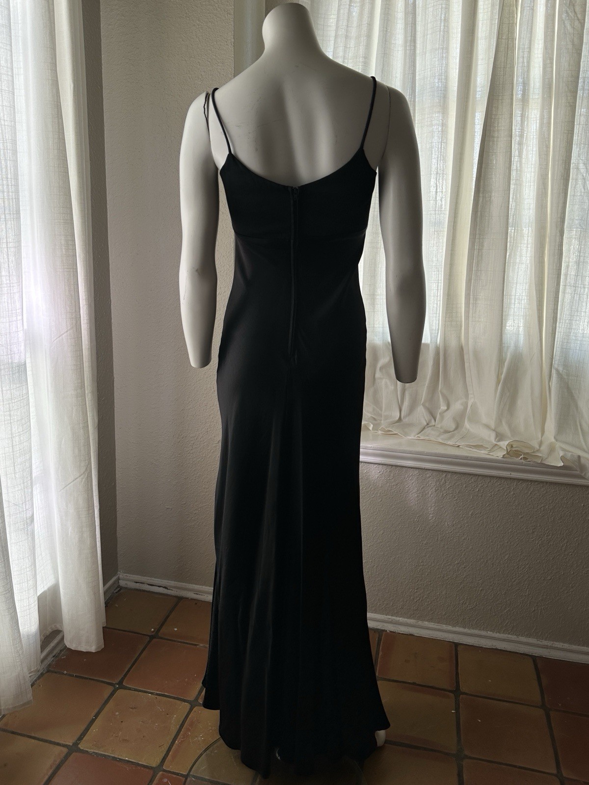 Vintage 90s Goth Grunge Vampy Satin Evening Dress Size Small