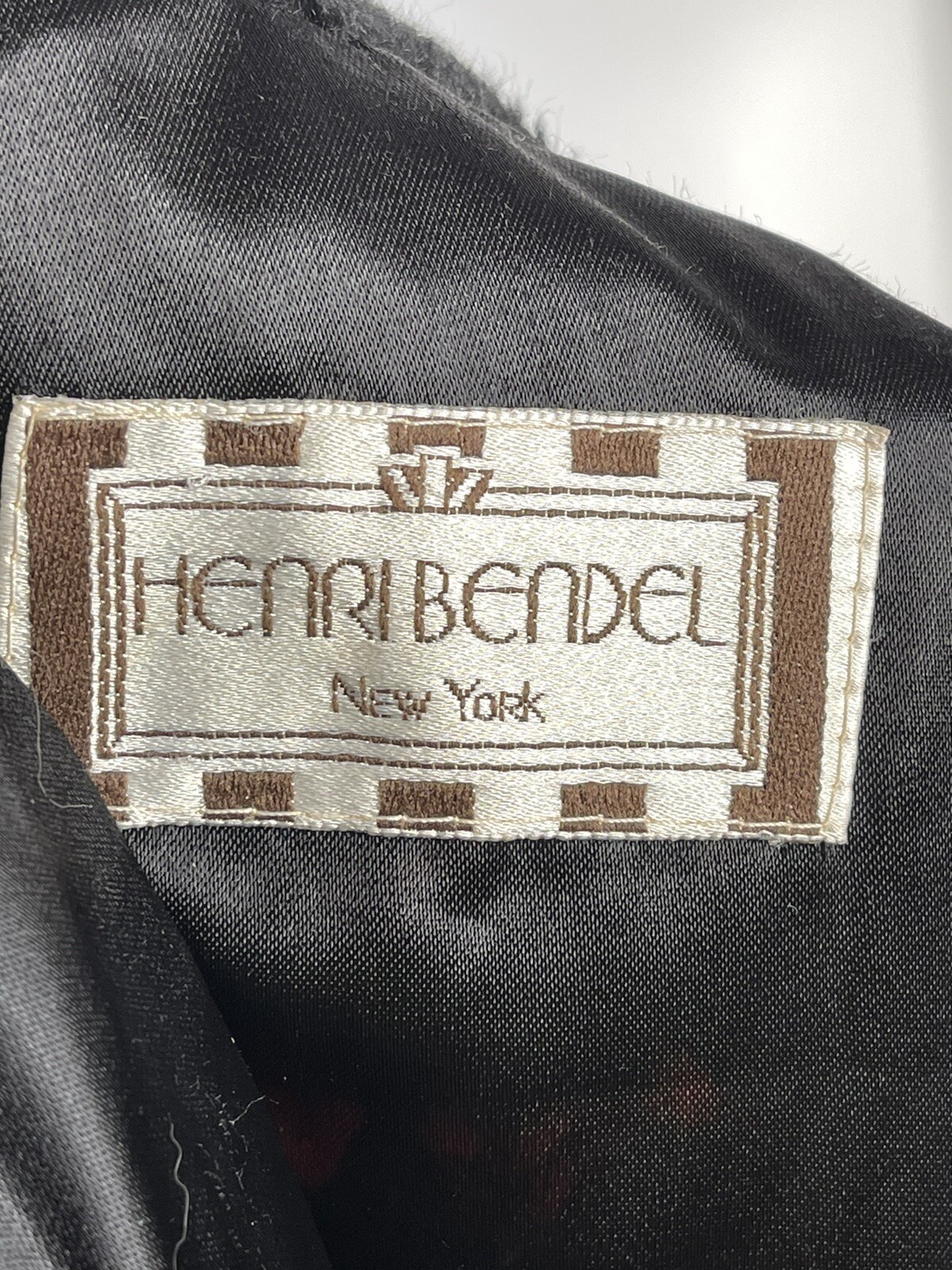Vintage Henri Bendel New York brown Black faux fur hooded mob wife coat medium L