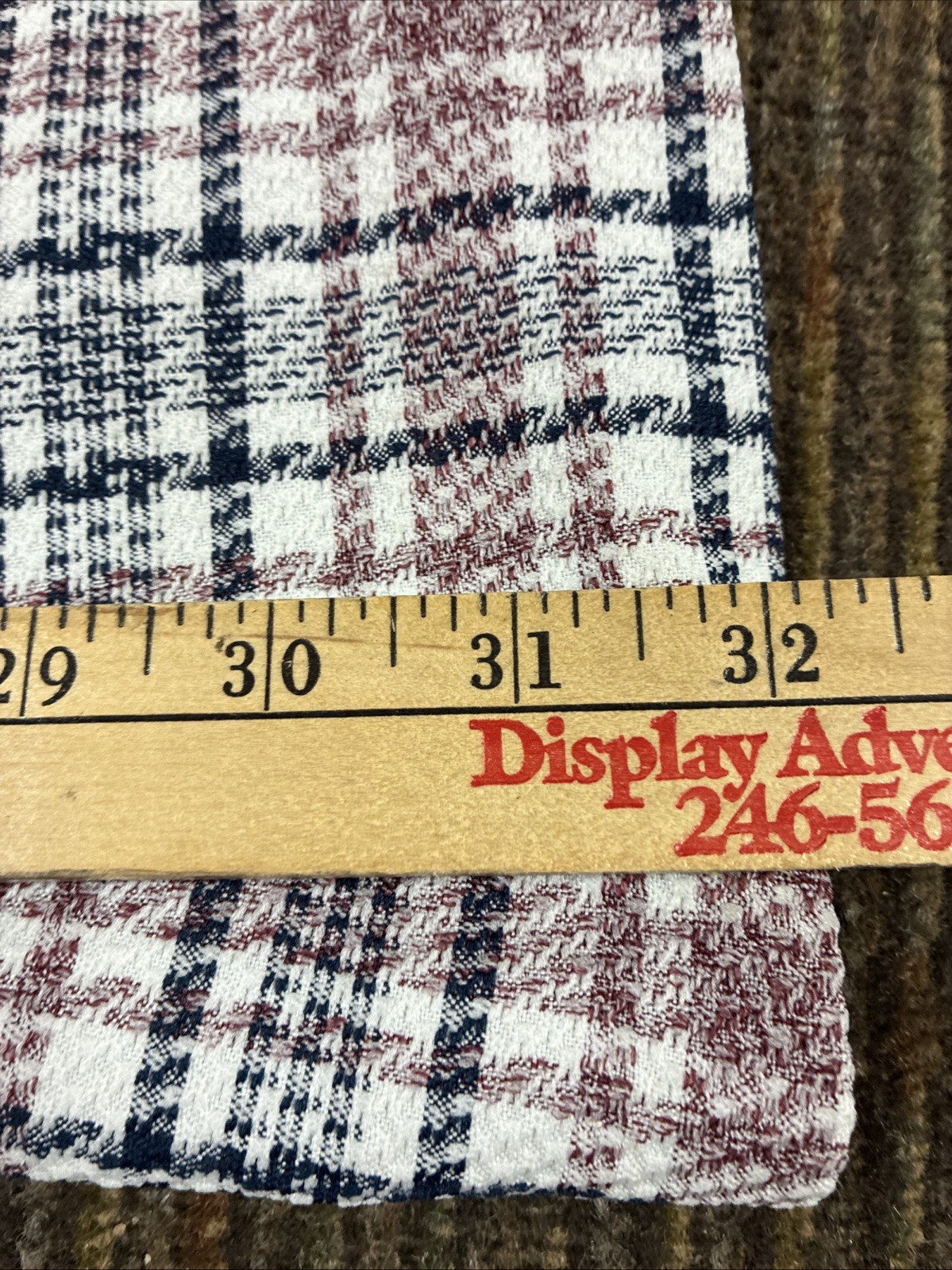 Vintage 1970s Plaid Women’s Bell Bottoms Pants Size 7 w/Belt – with Tags