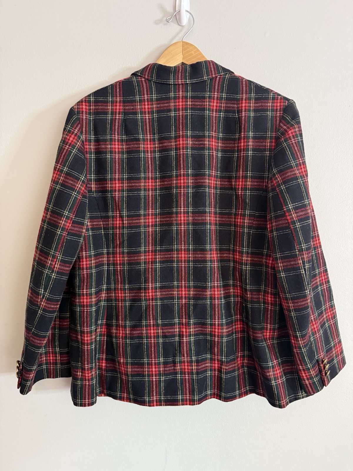 Pendleton Vintage Women’s Large Blazer Plaid 80s Red Green Classic Wool Jacket