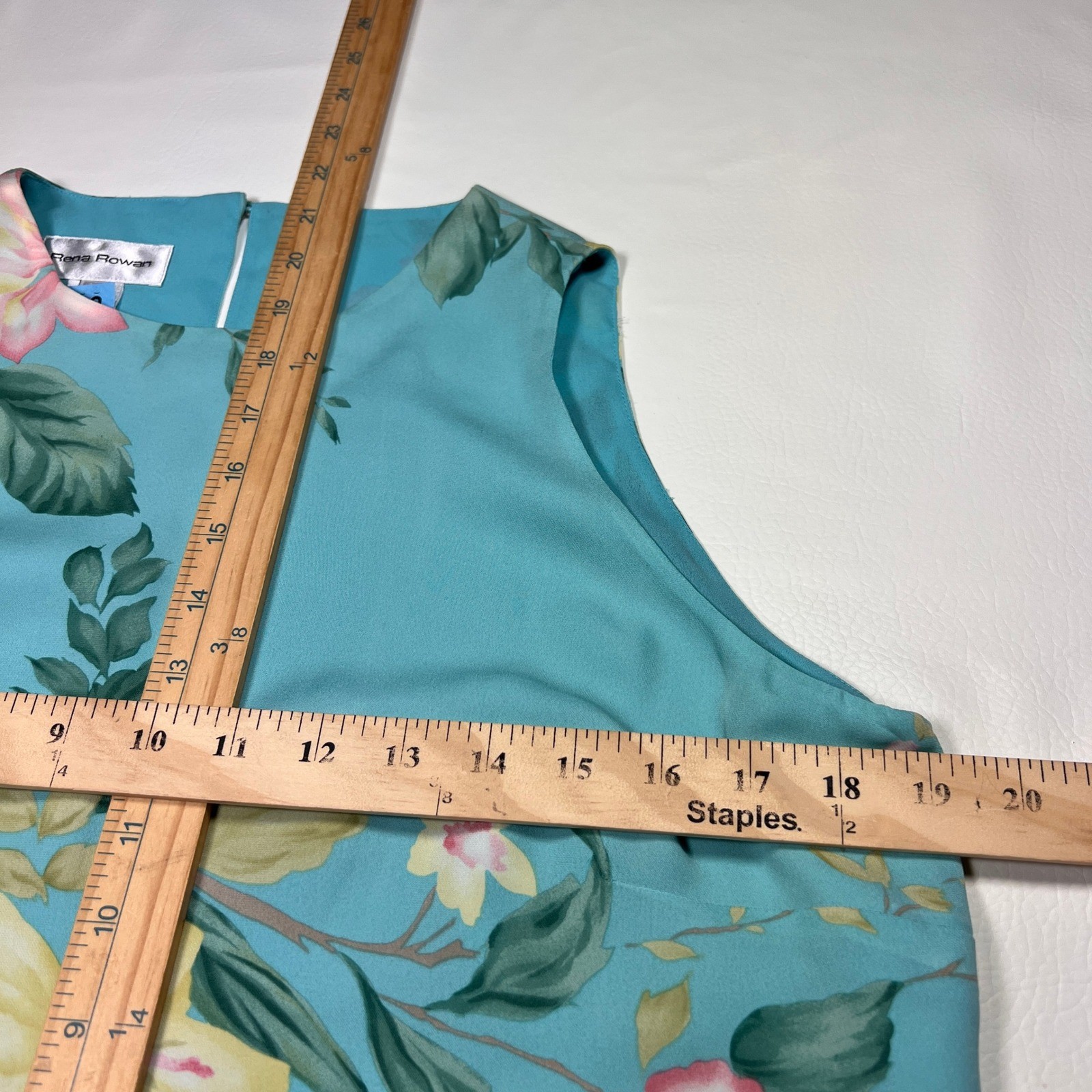 Rena Rowan Skirt Set Women 14 Blue Silk Floral Sleeveless Top Pleated Midi Skirt