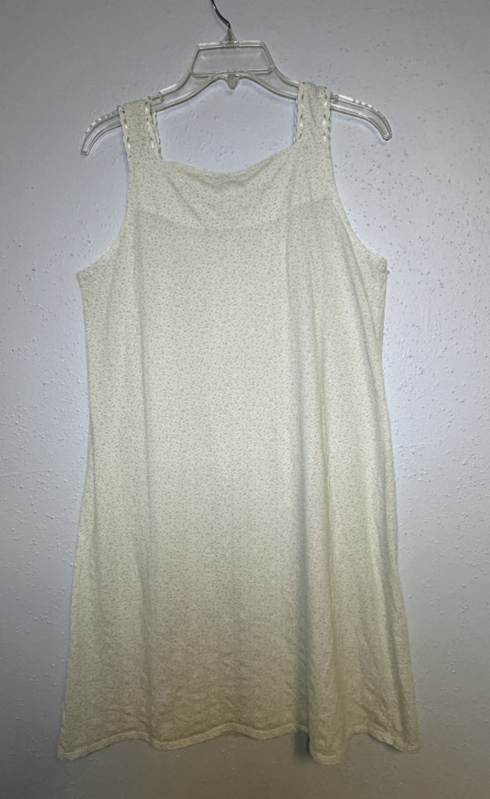 Vtg Secret Treasures Sleeveless Nightgown Embroidered Accents Green Sz M