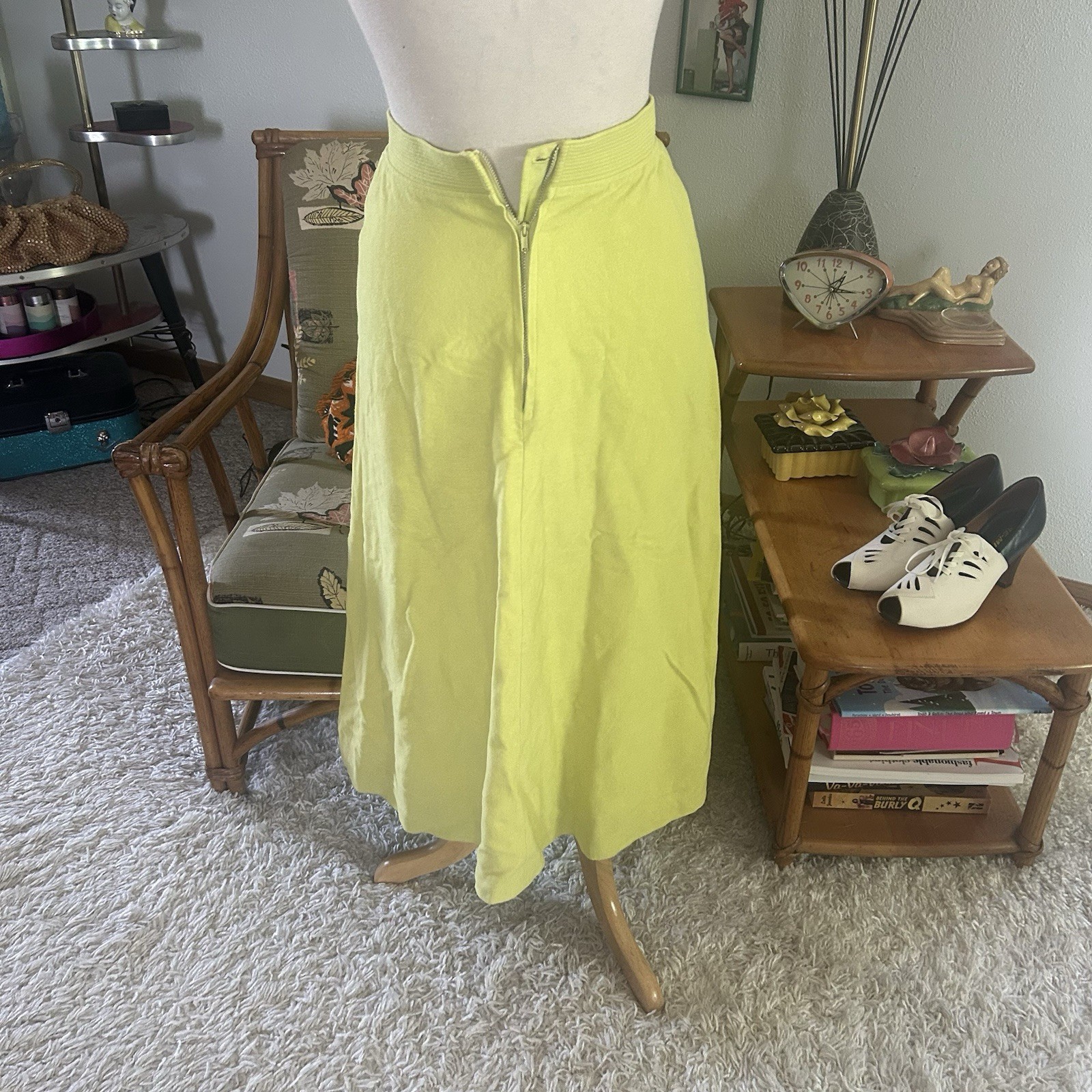 Vintage 1940s Suit Set | Jacket | Skirt | Chartreuse Green | S M | 40s