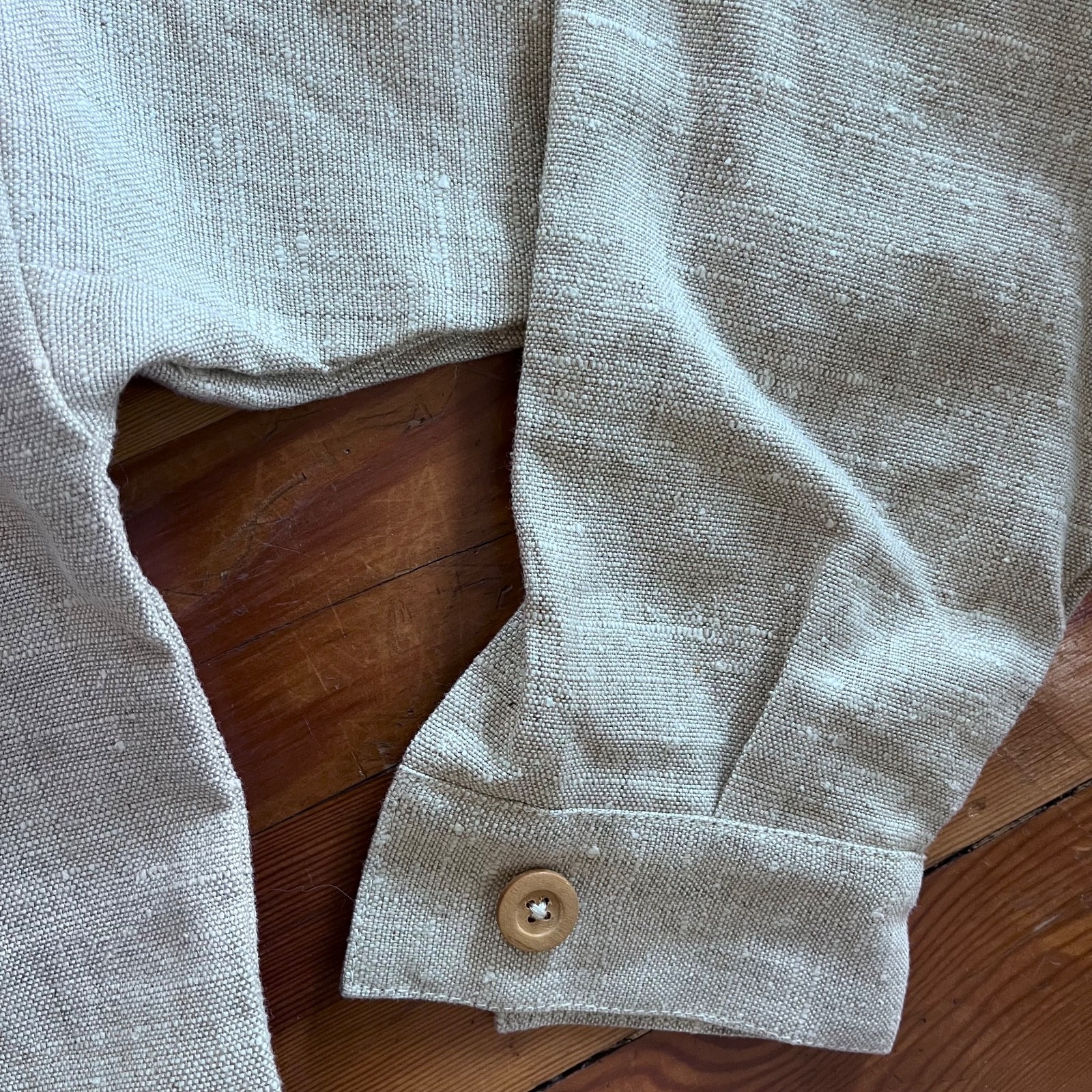 RARE Vintage 70s KINSALE SMOCK Moygashel 100$ Linen Fisherman Top Sz L
