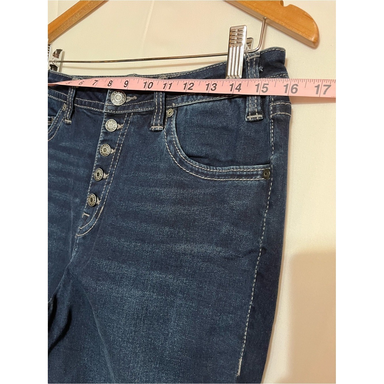 Rock & Roll Denim High Rise Flare Dark Wash 29×32 Button Fly Y2K Western Retro