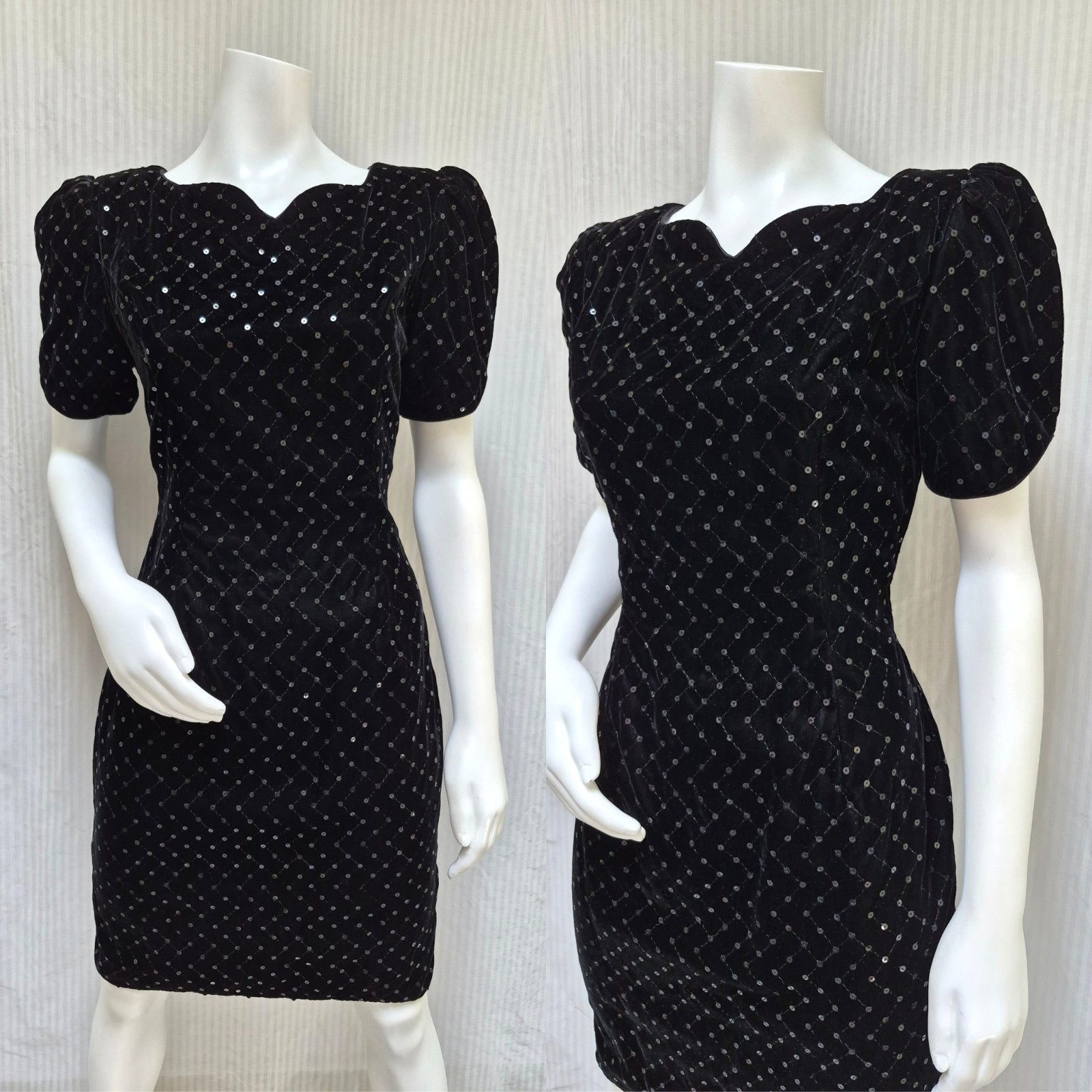 VTG SCOTT MCCLINTOCK Black Sequin „Working Girl” Dress – Talbots – Size M