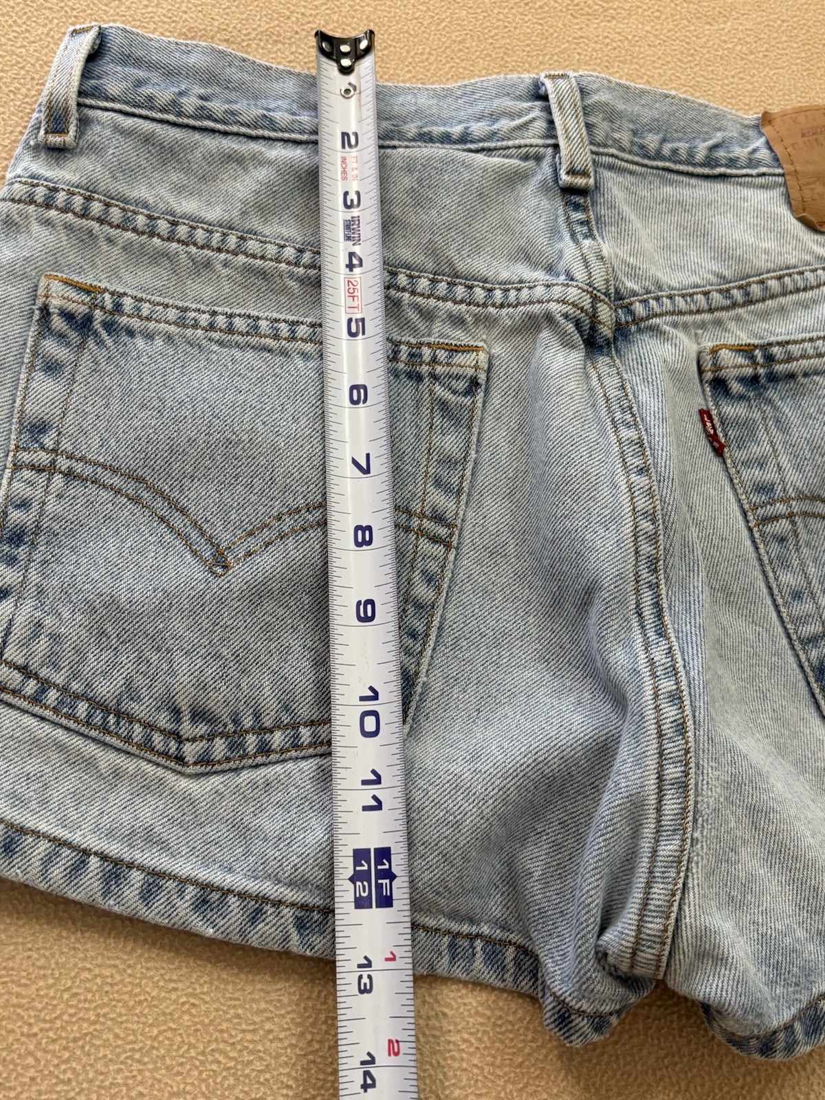 Levi’s Jean Shorts Size 30 Womens Superlow Mid Rise Blue Denim