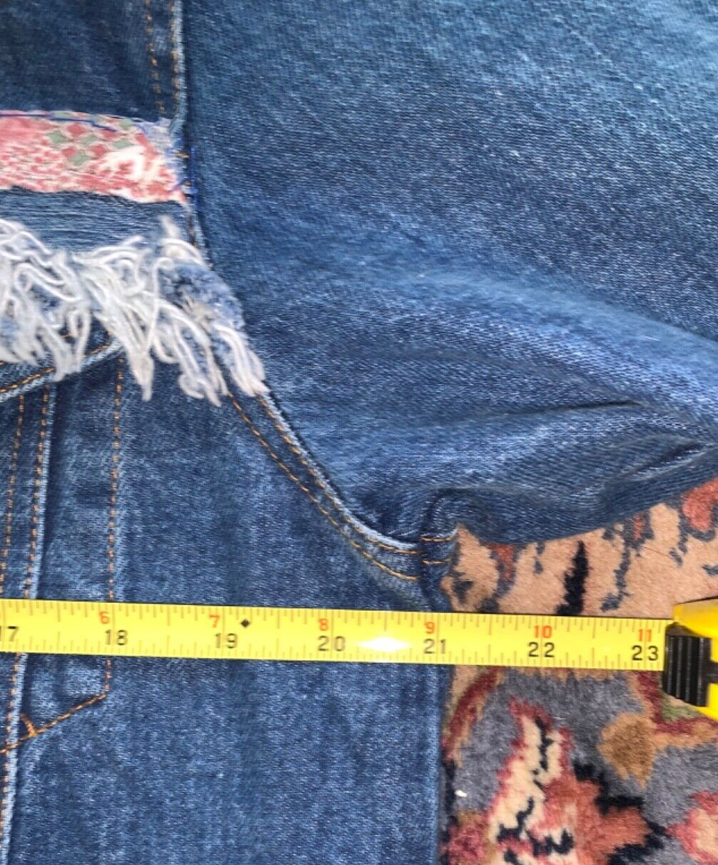 1990s Eccentric SouthWestern Denim Jacket Jean Fringe Appliqué Horse Boot Cactus