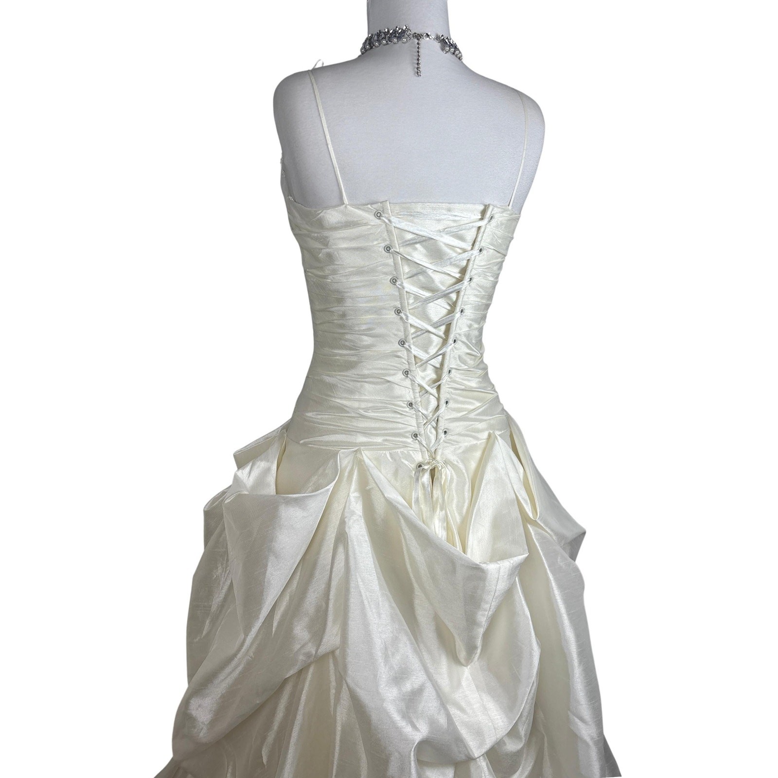 Vintage Romantic Wedding Dress With Veil Ivory Corset Bridal Gown Lace Fairycore