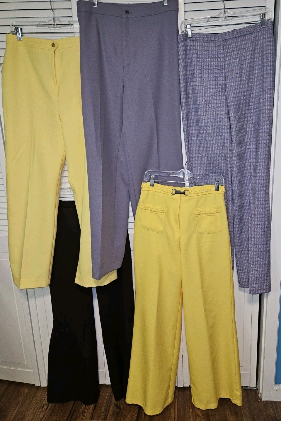Vtg 70’s Polyester High Waist Bell Bottom Pants Flare Leg Lot Of 5