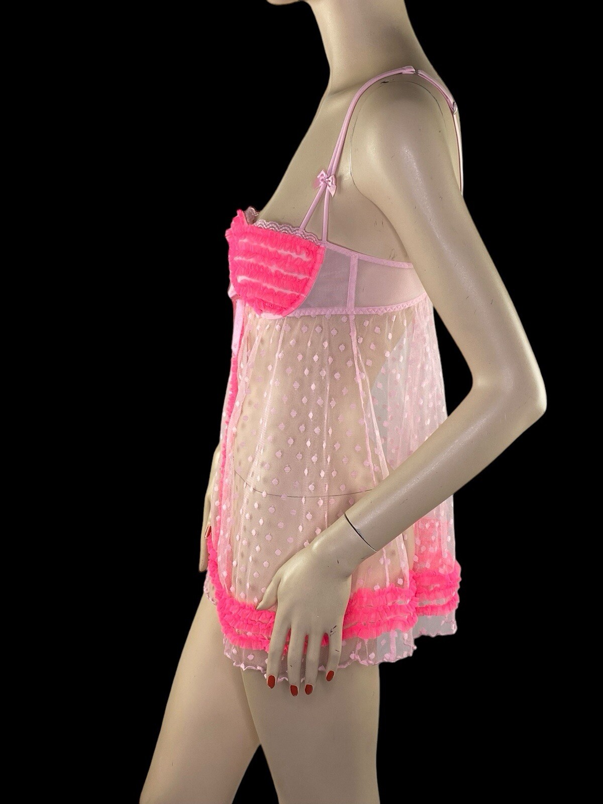 Victoria’s Secret Sexy Little Things Pink Y2K Babydoll Push Up Bra Nighty 36B