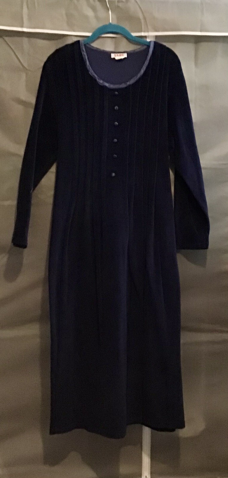 VTG Royal Blue Velvet Maxi Dress By Fads Size L
