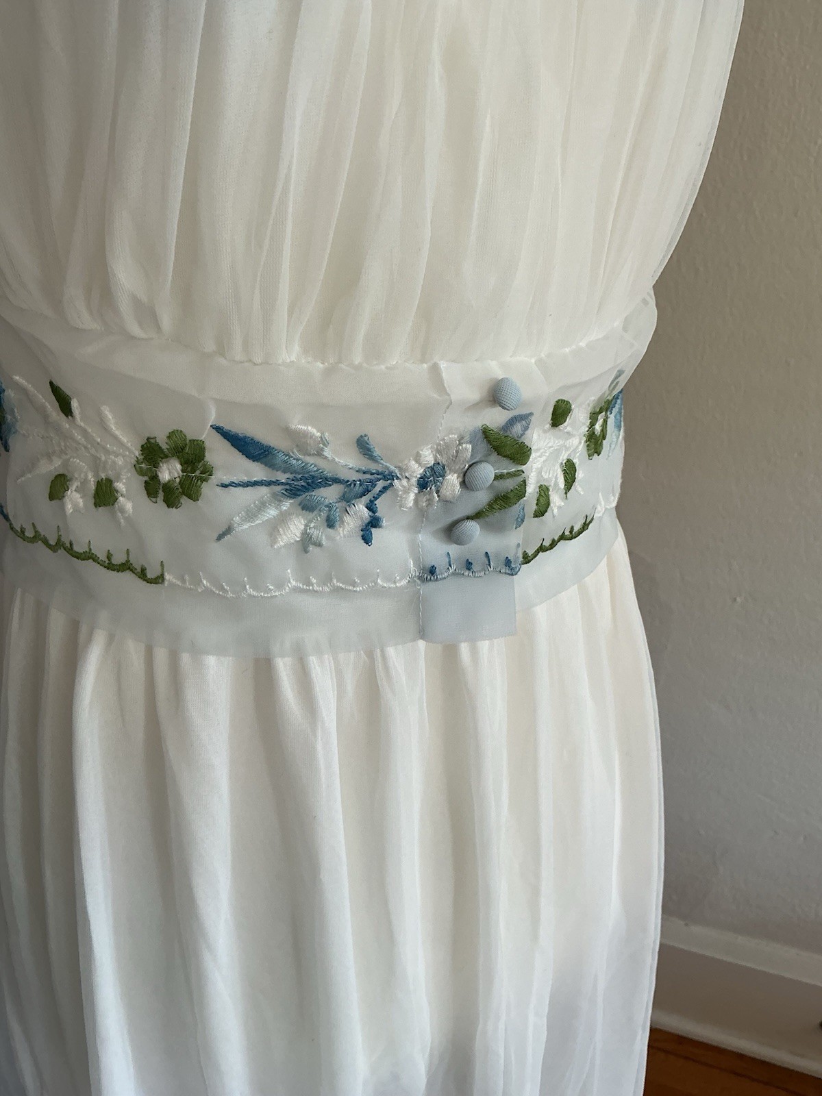 Vintage Miss Siren Negligee Chiffon Nylon Lace Babydoll Romantic Nightgown 36 S
