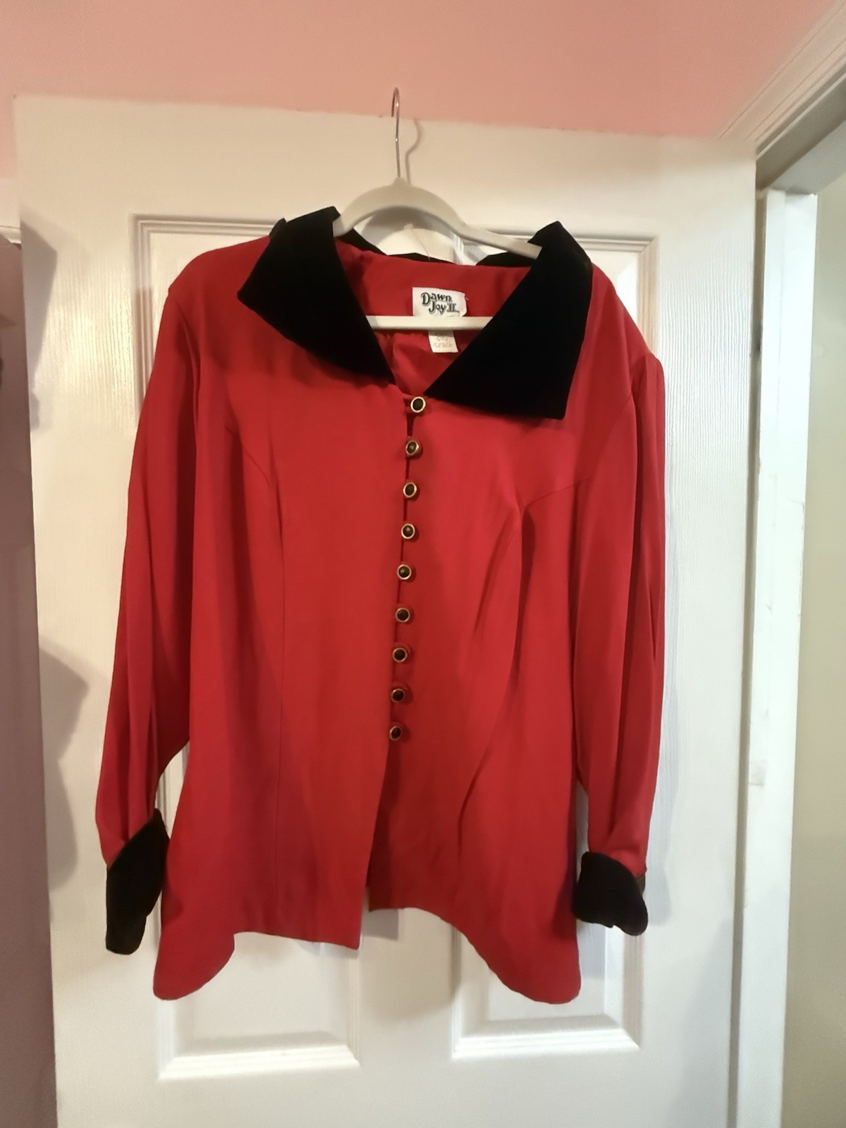 Dawn Joy Fashions Women’s Vintage Red And Black Blouse
