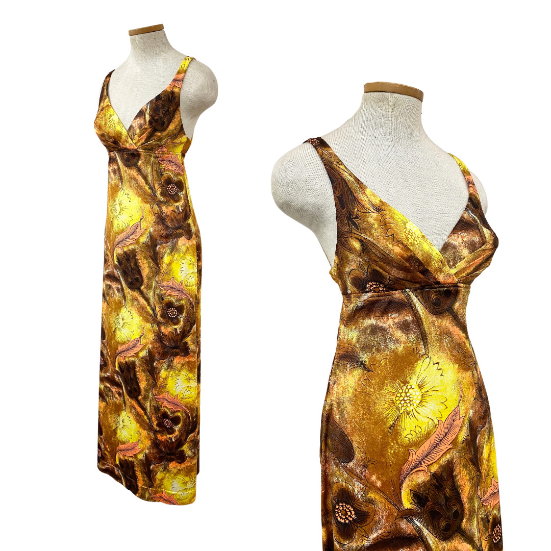 Vtg 60s Designer Rare Catalina Swimwear Lounge Resort Tropical Swim Dress Maxi