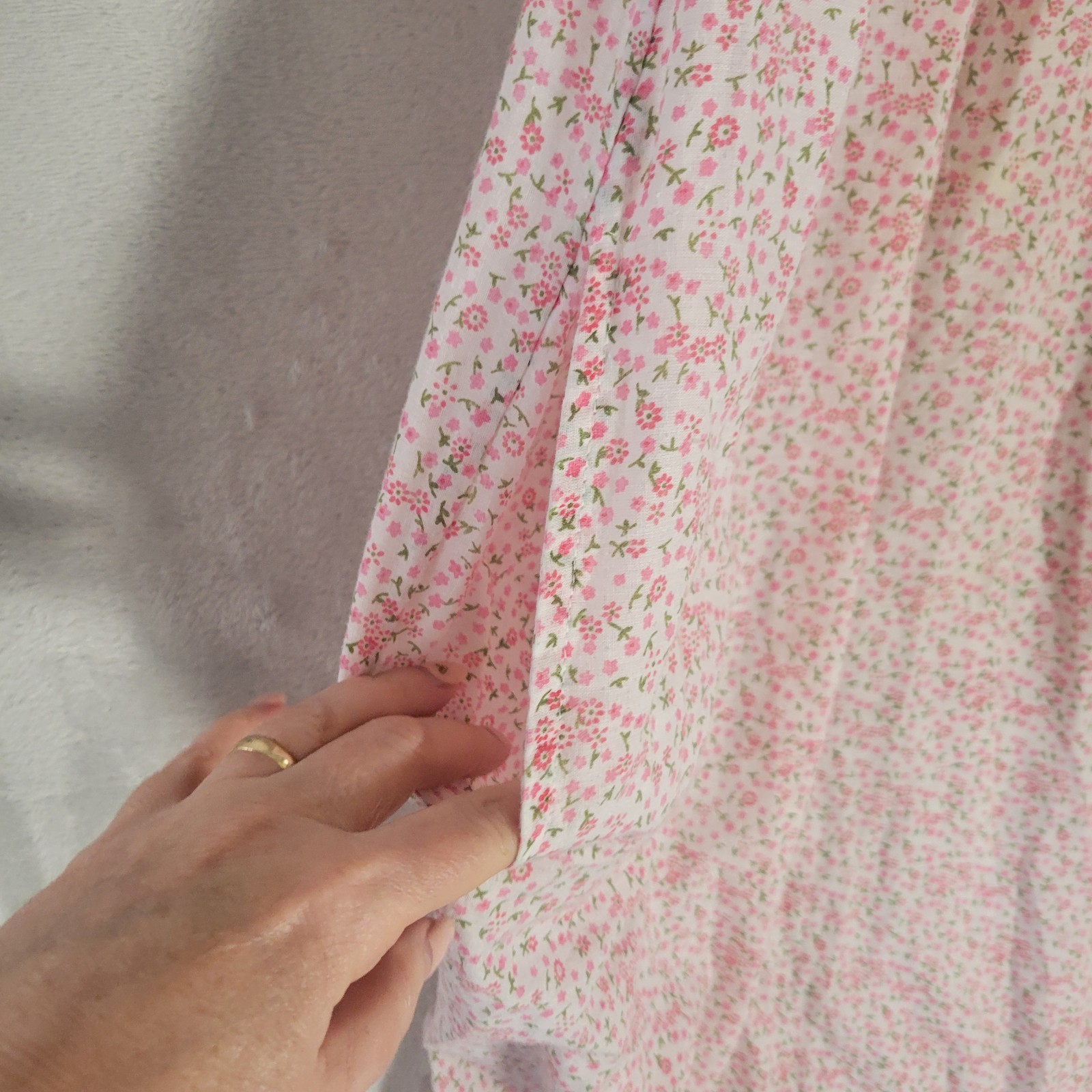 VTG Long Dainty Pink Floral Sleeveless Nightgown Summer OS Cottagecore Prarie