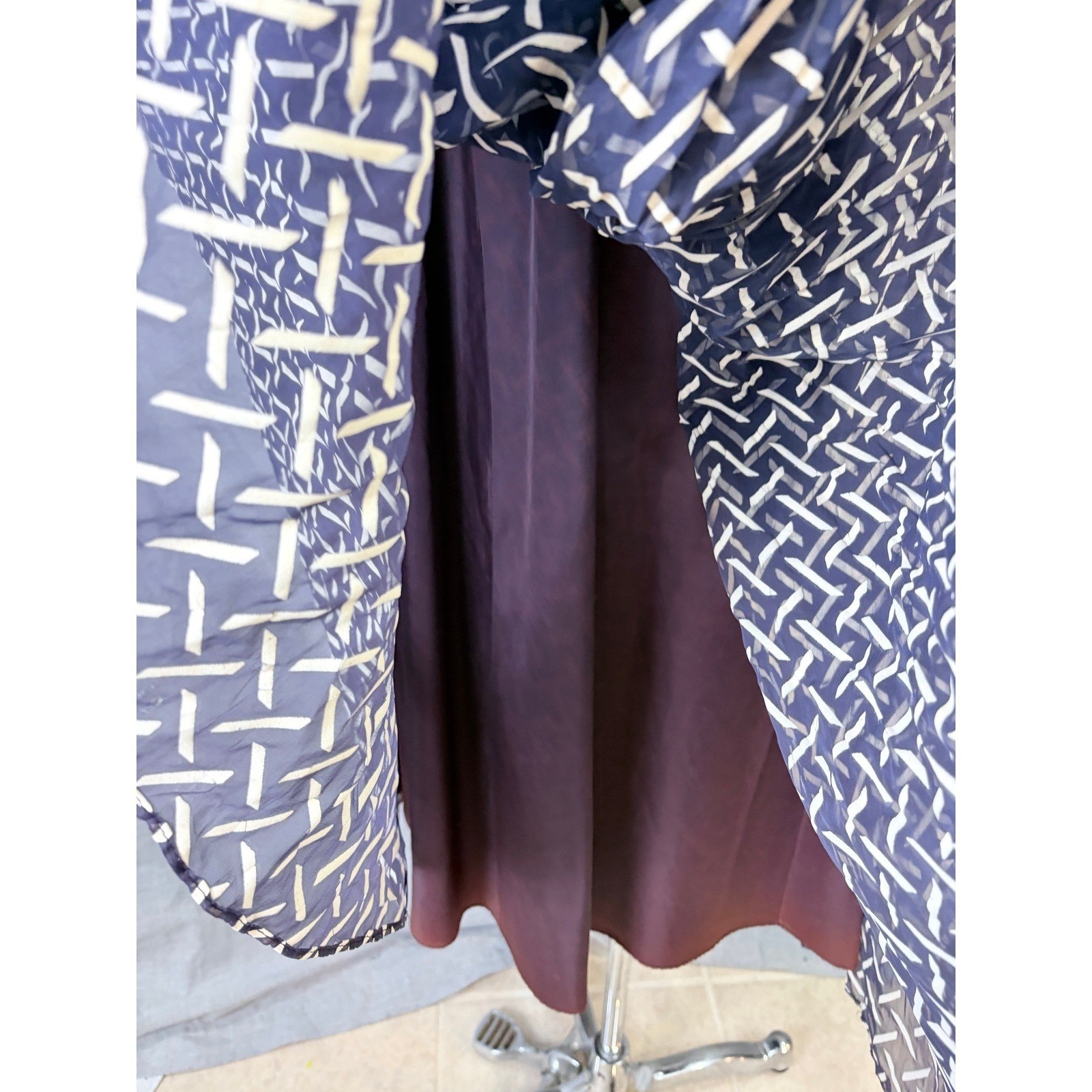 Vintage Marshall Field Young Chicago Shop Purple Geometric Fit Flare Dress AS IS
