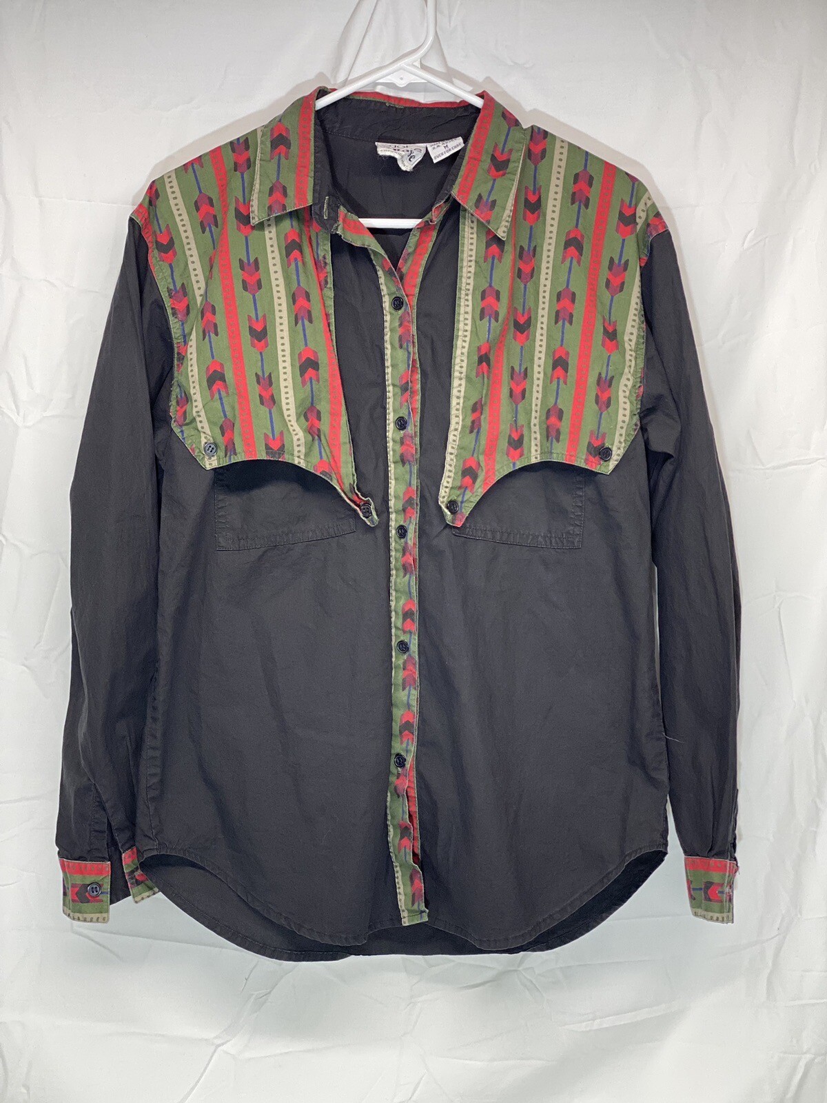 VTG Adobe Rose Women Western Southwest Print Shirt Jacket Size Medium