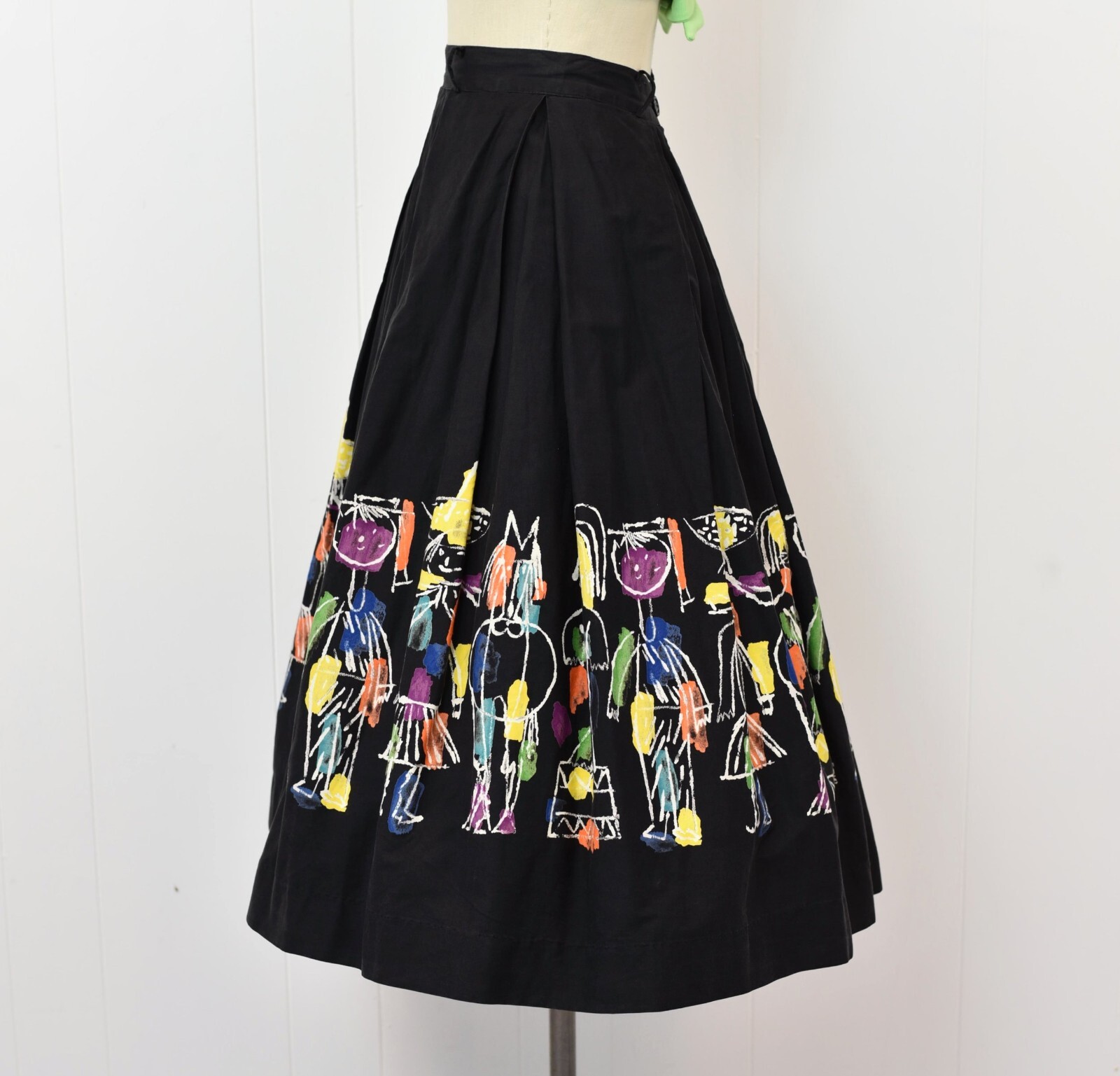 Vintage 1950s 1953 AAA Novelty Print Circus Days Hans Moller Cotton Pinup Skirt