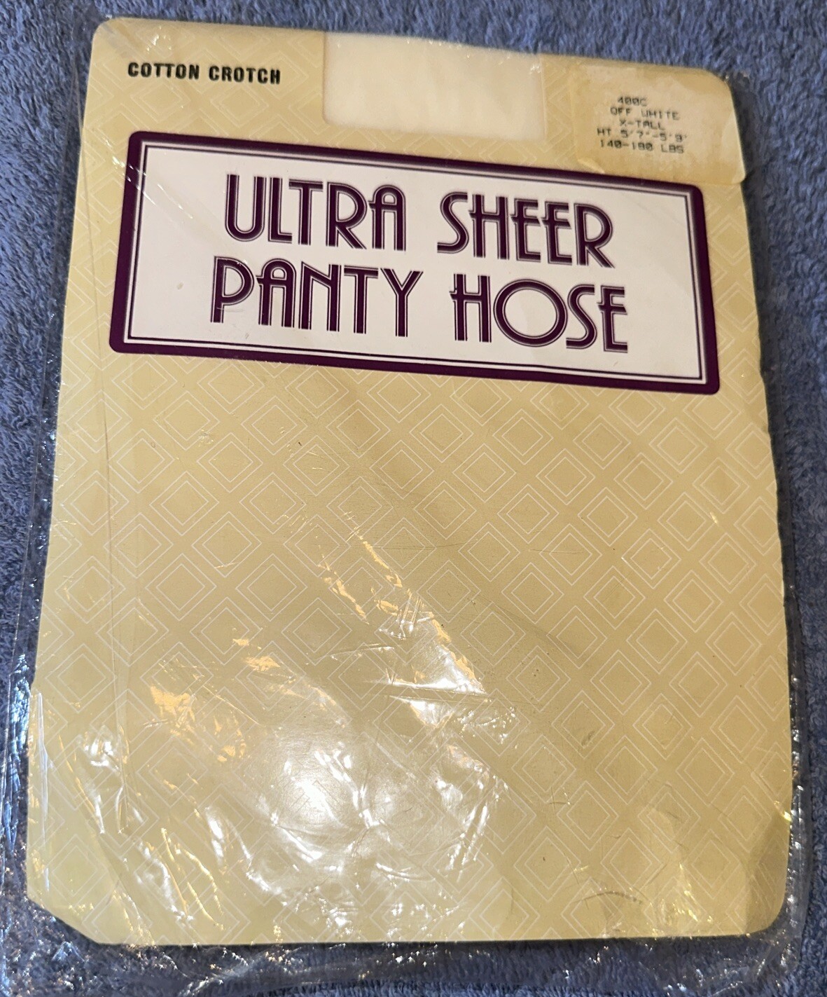 Vtg Ultra Sheer Pantyhose Off White X-Tall 100% Nylon