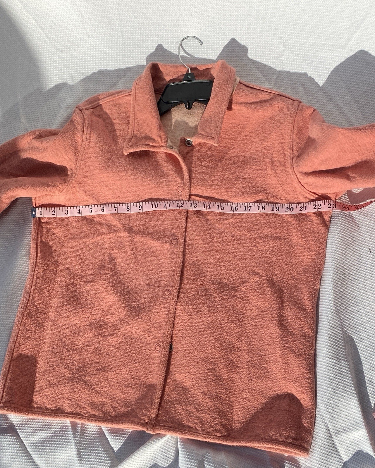 Pink Flannel Plaid Jacket Chore Coat Vintage Reversible Snap Closure
