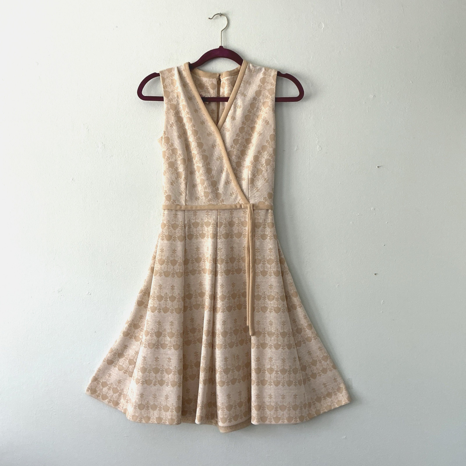 Vintage 1960s Kay Windsor Novelty Print A Line Dress Sleeveless Womens XS S