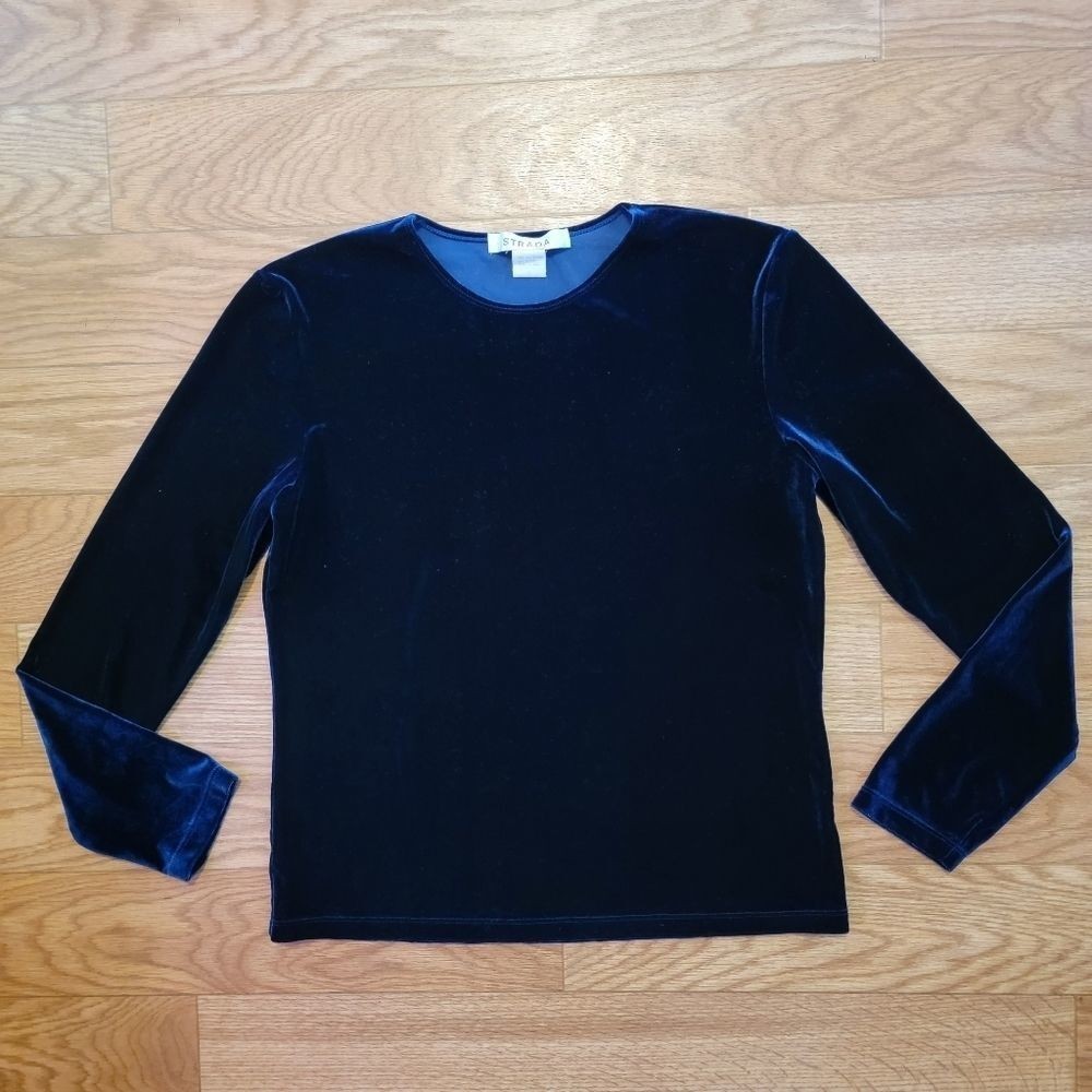 90’s Vintage Crushed Velvet Long Sleeve Blouse