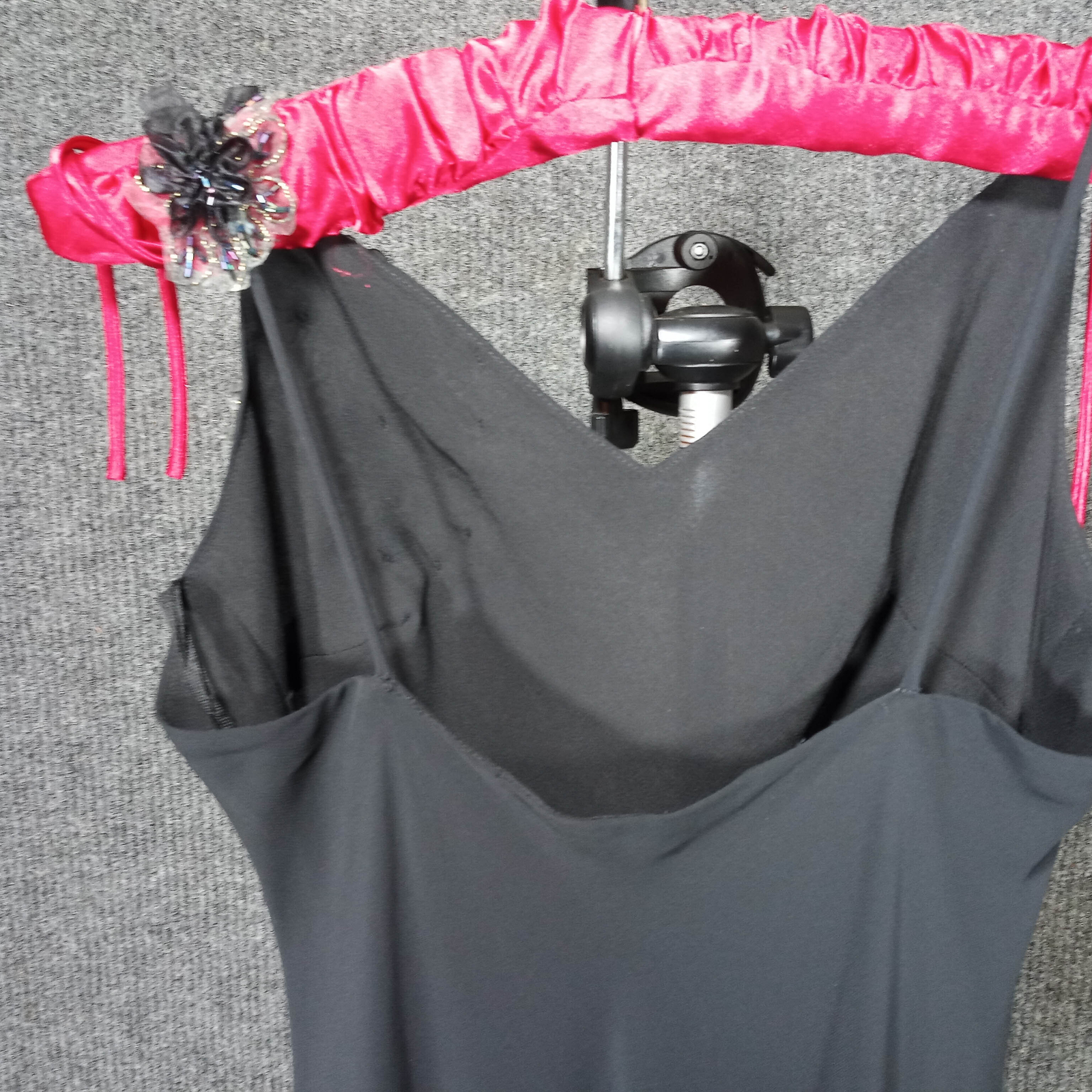 1970s Vintage Black Rayon Flapper Style Vintage Dress