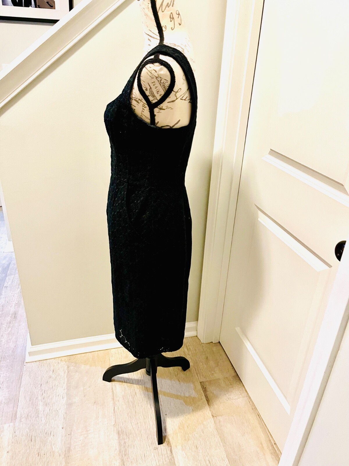 VTG Nanette Lapore Black Eyelet Corset Dress Sleeveless Size 8, STUNNING, EUC