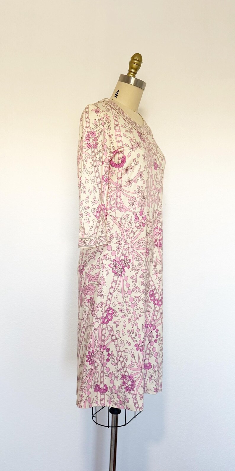 1960s Averardo Bessi Dress / 1960s Floral Dress / Averardo Bessi / Size Large