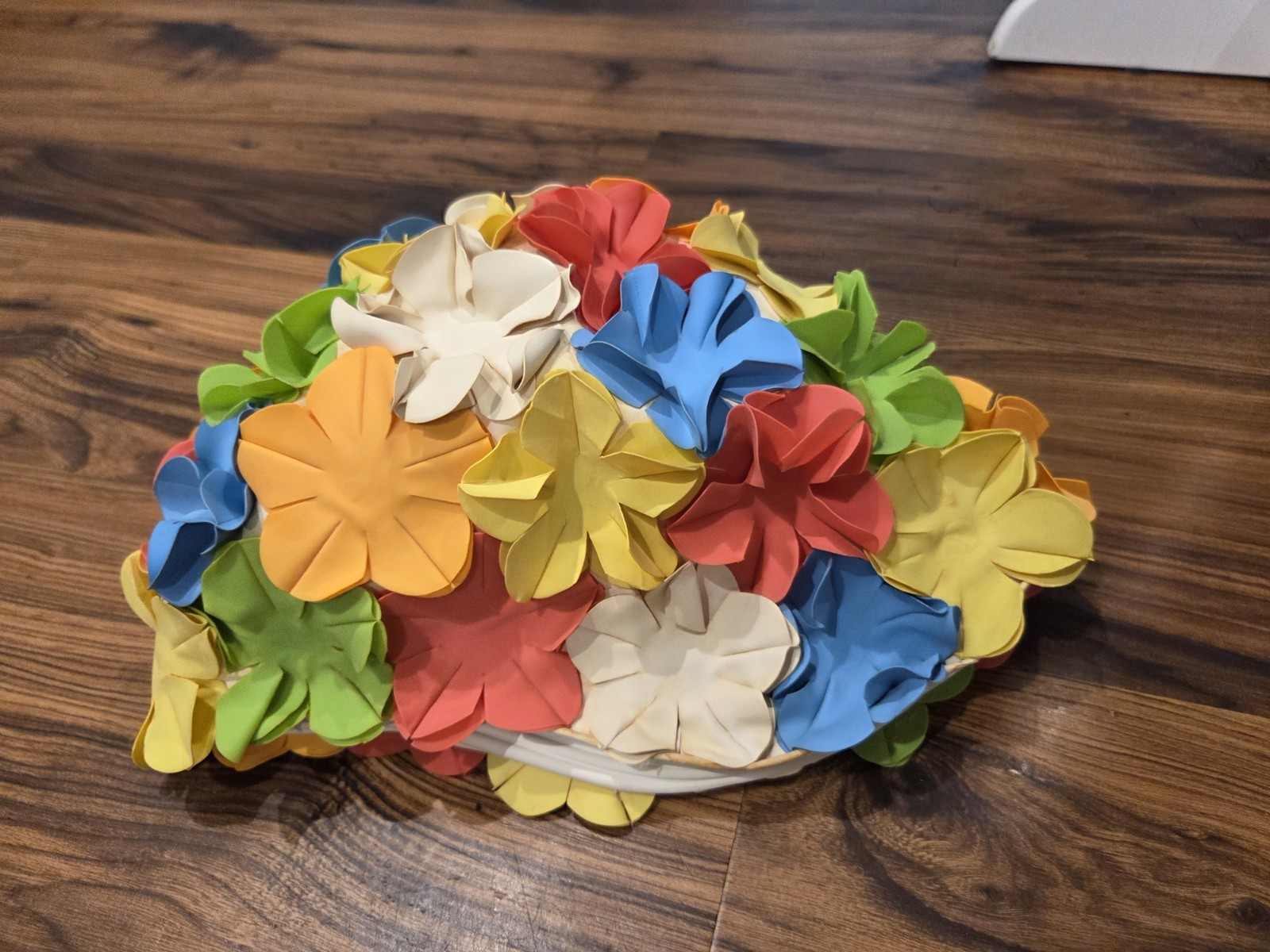 Vtg Mid-Century Retro Floral Petal Swim Cap Colorful Rubber Bathing Hat 60s Glam