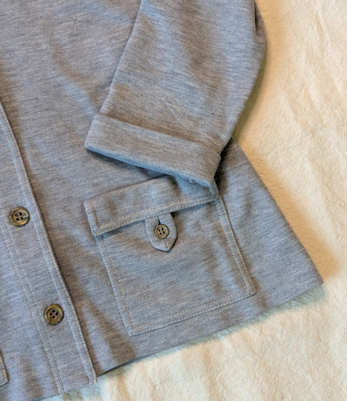 Catalina California Vintage 60s 70s Women’s Gray Knit Chore Shacket Size 14 USA