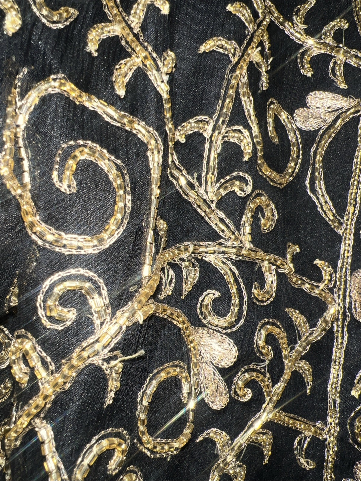 NWT 80s Laurence Kazar NY Vtg Glamour Gold Black Embroidered Jacket Silk Sz PL