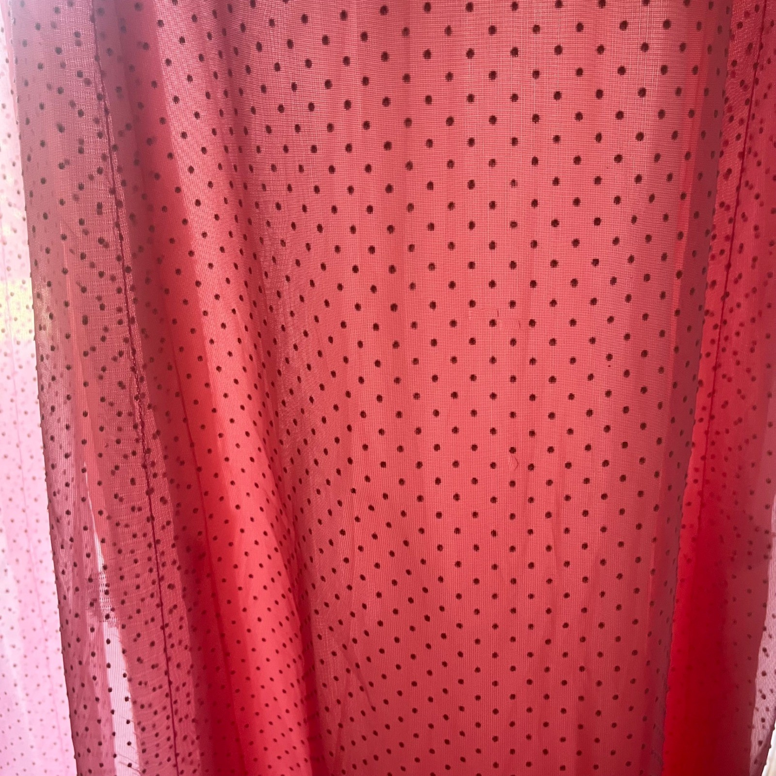 Vtg 50s 60s Pink Maxi Dress S Dotted Swiss Overlay Floral Lace Caped Gown MCM