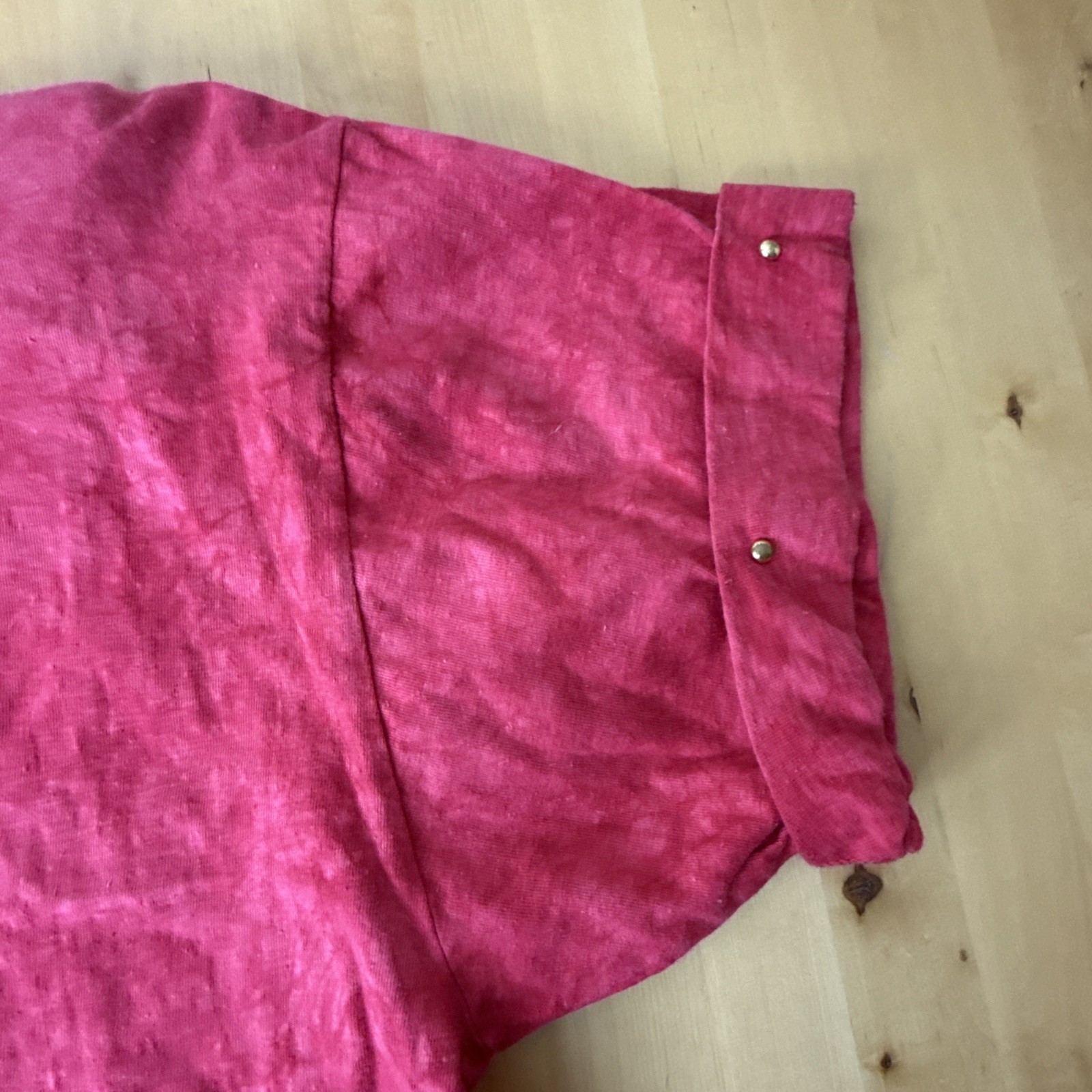 VTG Cover Charge Womens Top Embellishments Pink Tie-dye Shoulder Pads 80’s USA