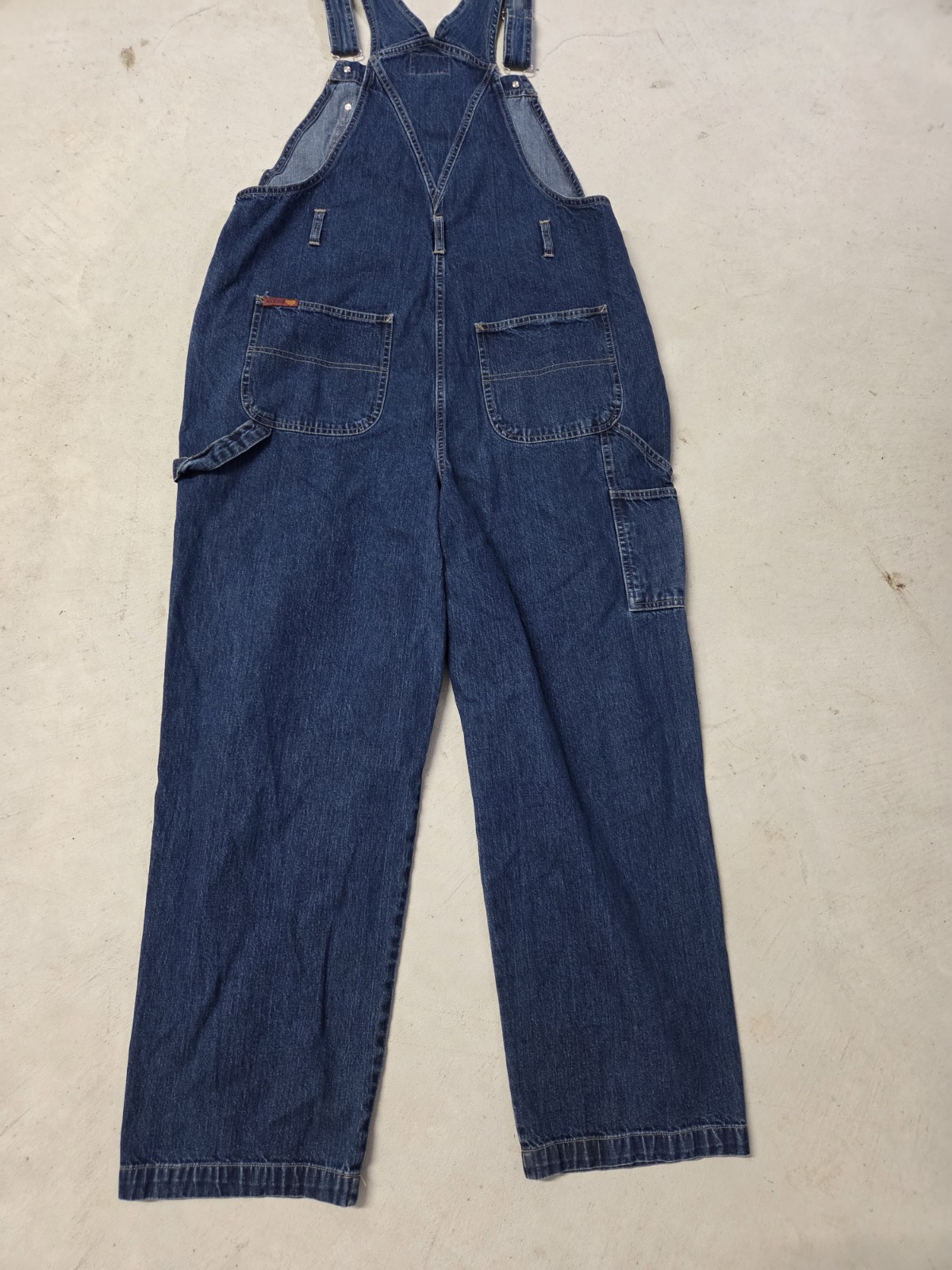 VTG 90s No Excuses Womens Size XL Denim Blue Jean Bib Overalls Cargo Carpenter